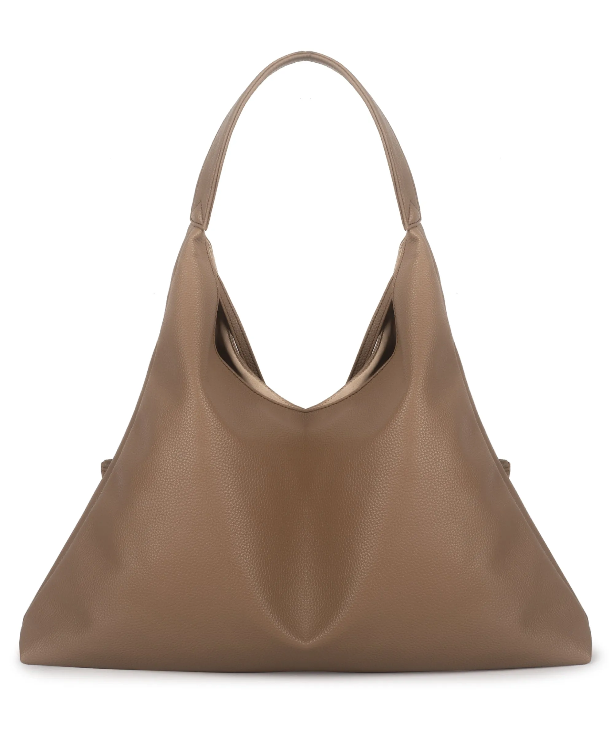 Camel Synthetic Leather Handbag Bag With Hanging Pouch For Women