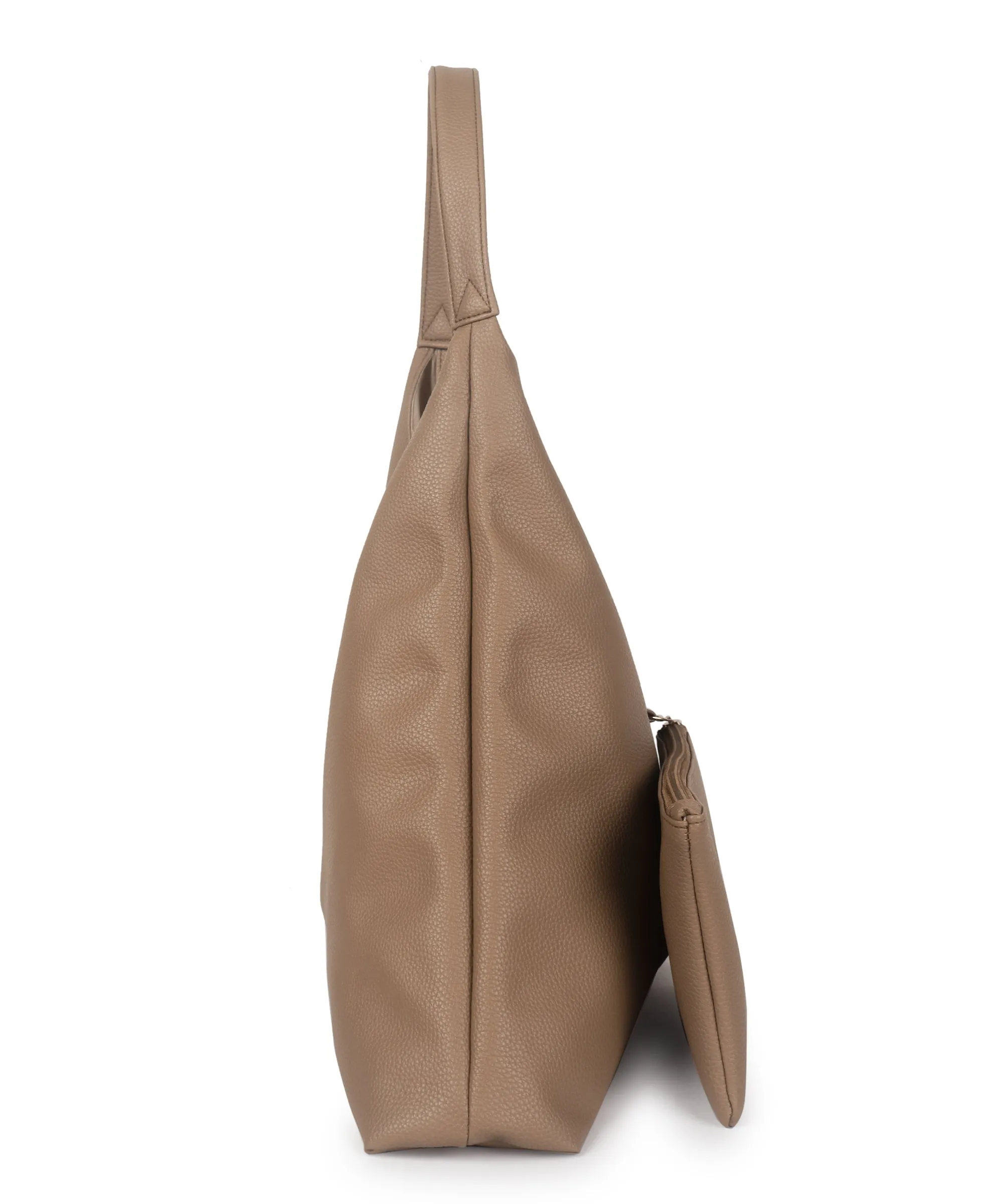 Camel Synthetic Leather Handbag Bag With Hanging Pouch For Women