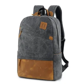 Canvas Leather Mens 14" Black Computer Backpack Green Travel Backpack Blue College Backpack for Men