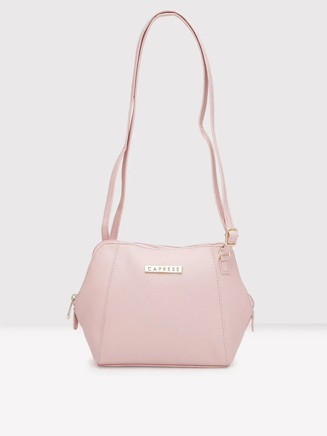 Caprese Holden Small Sling Solid Faux Leather For Women Powder Pink