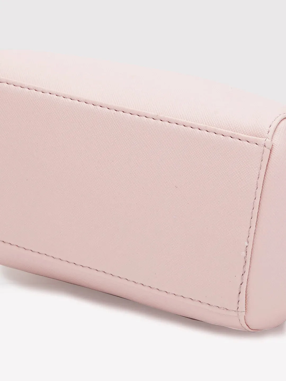 Caprese Holden Small Sling Solid Faux Leather For Women Powder Pink