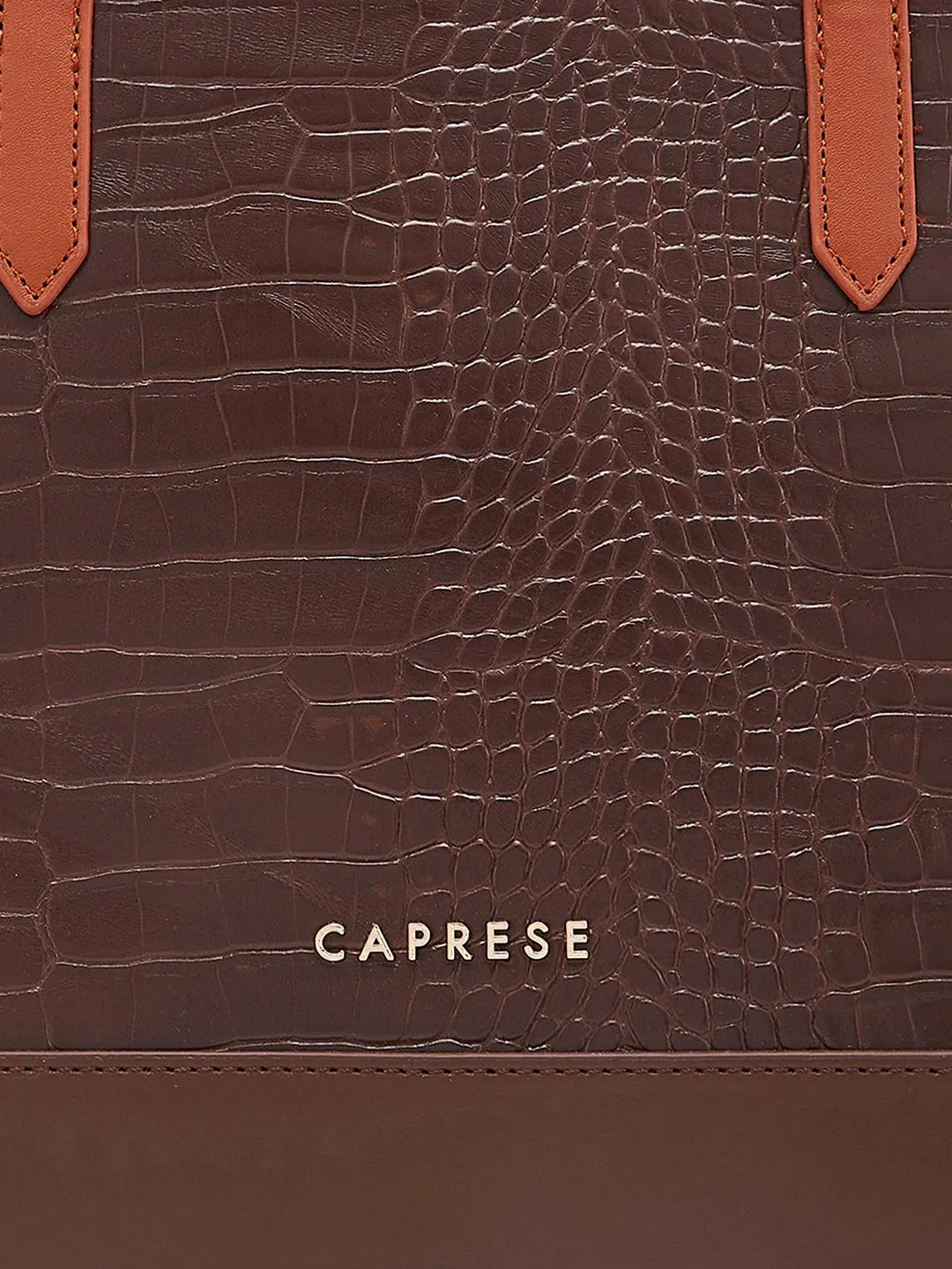 Caprese Rae Tote Medium Croco Womens Office Handbag Brown