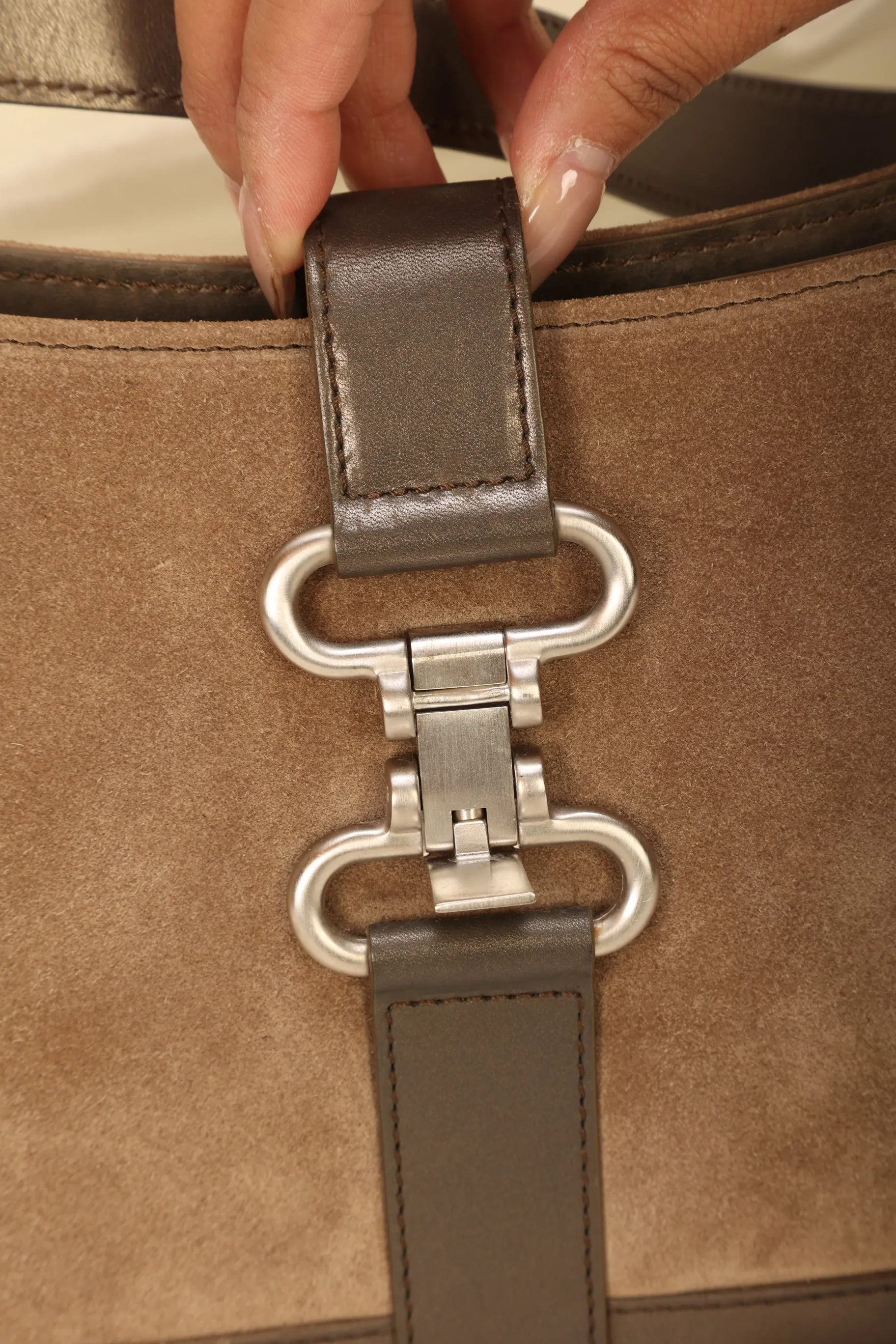Celine Suede Triomphe Shoulder Bag