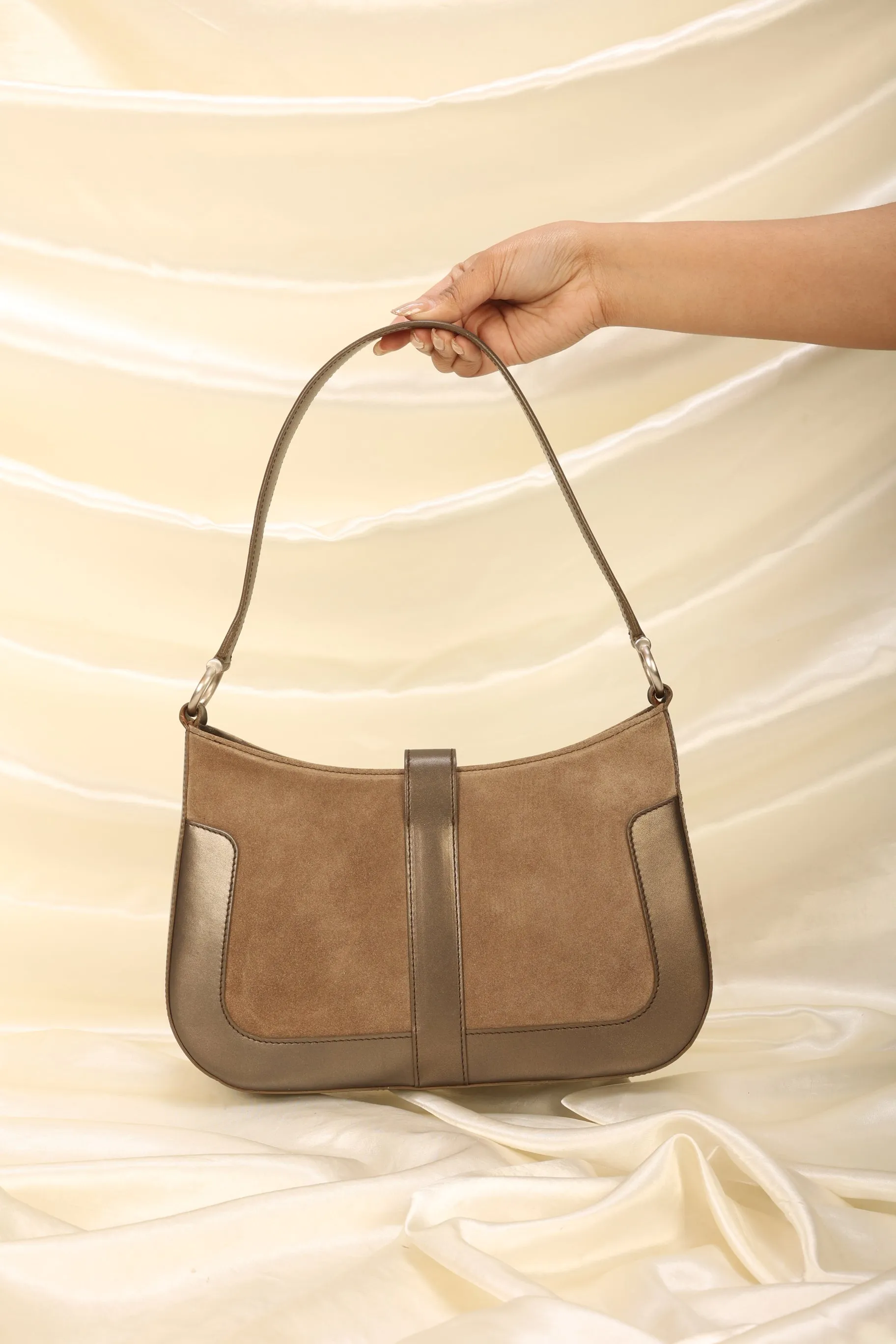 Celine Suede Triomphe Shoulder Bag