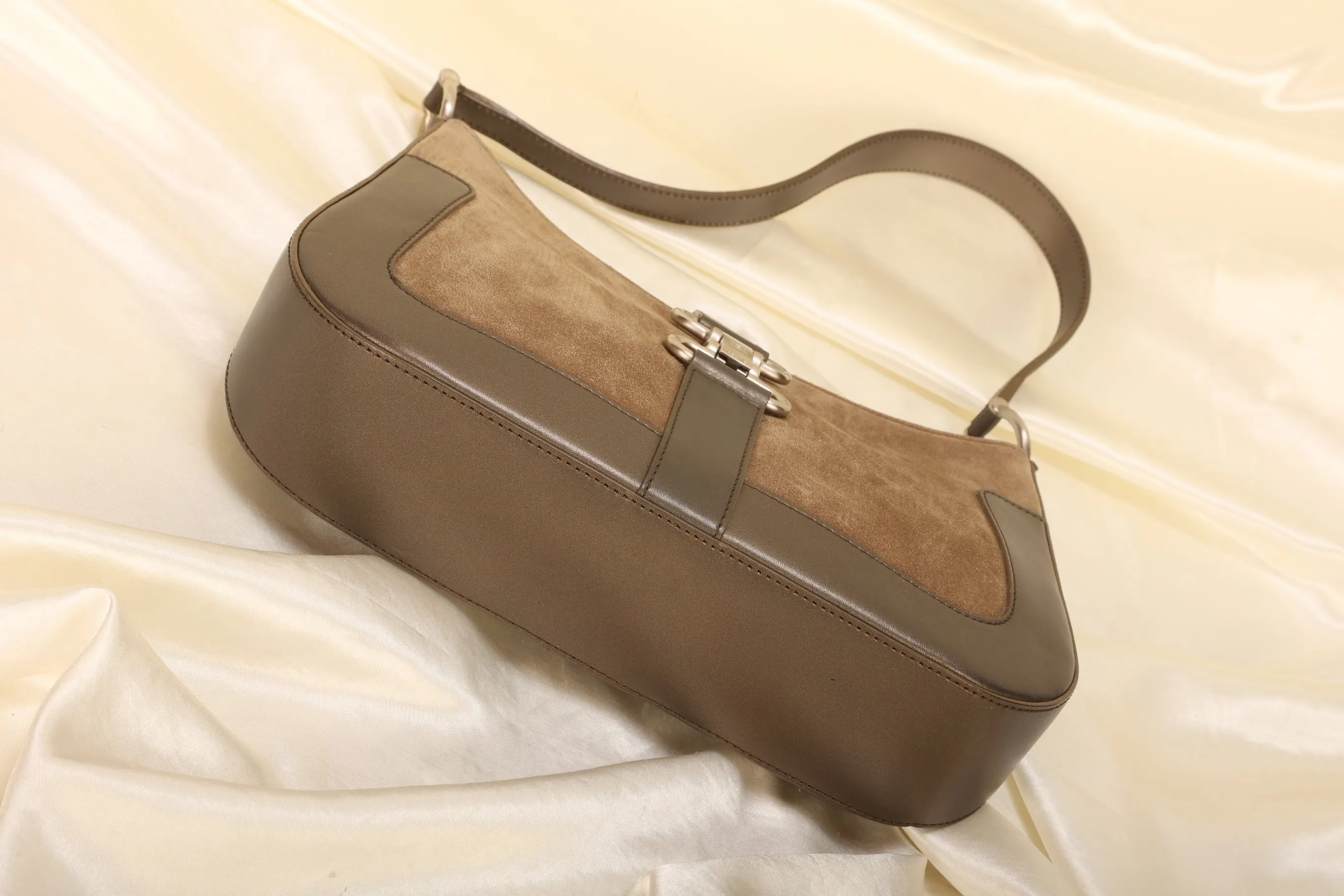 Celine Suede Triomphe Shoulder Bag