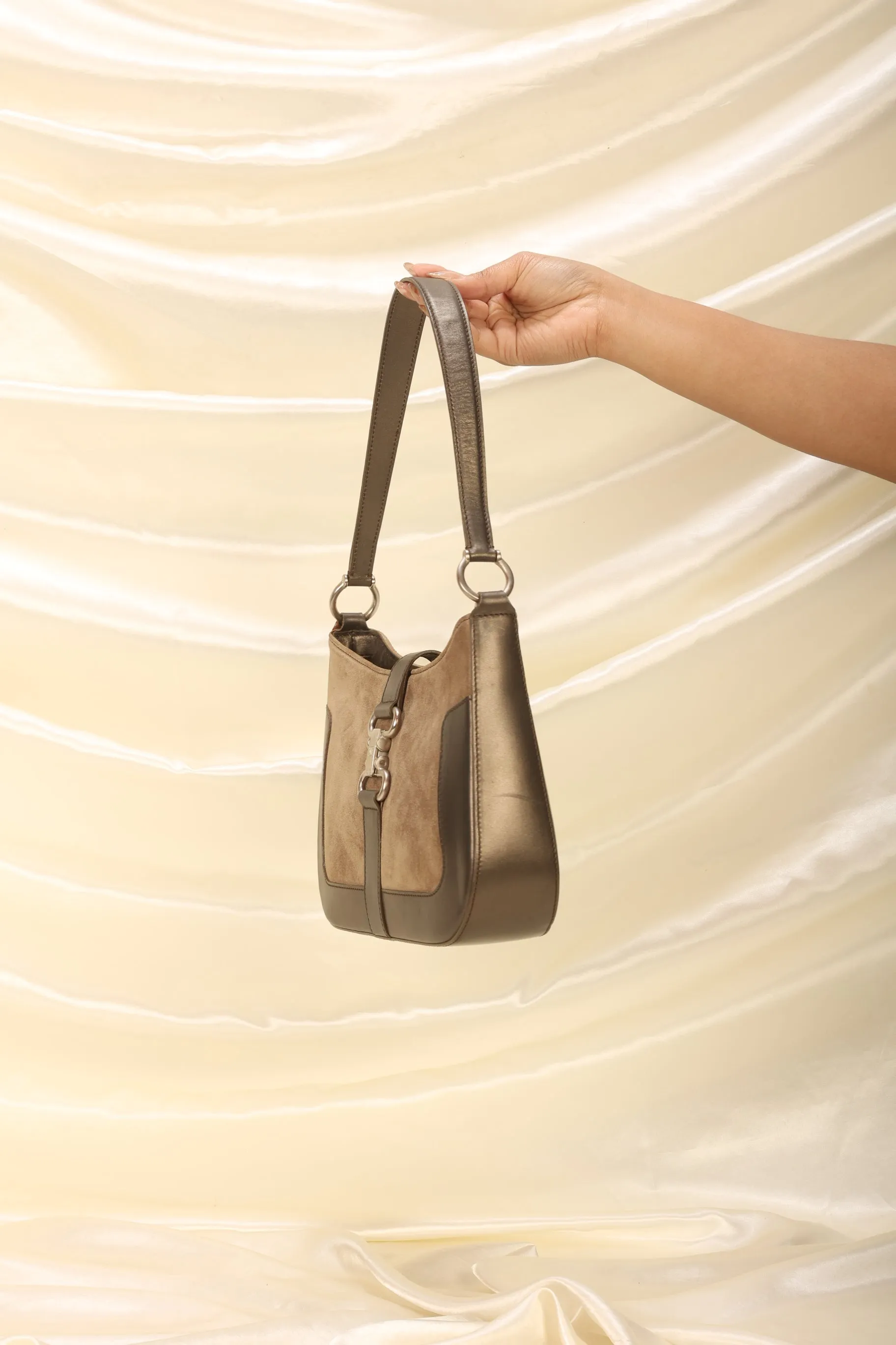 Celine Suede Triomphe Shoulder Bag