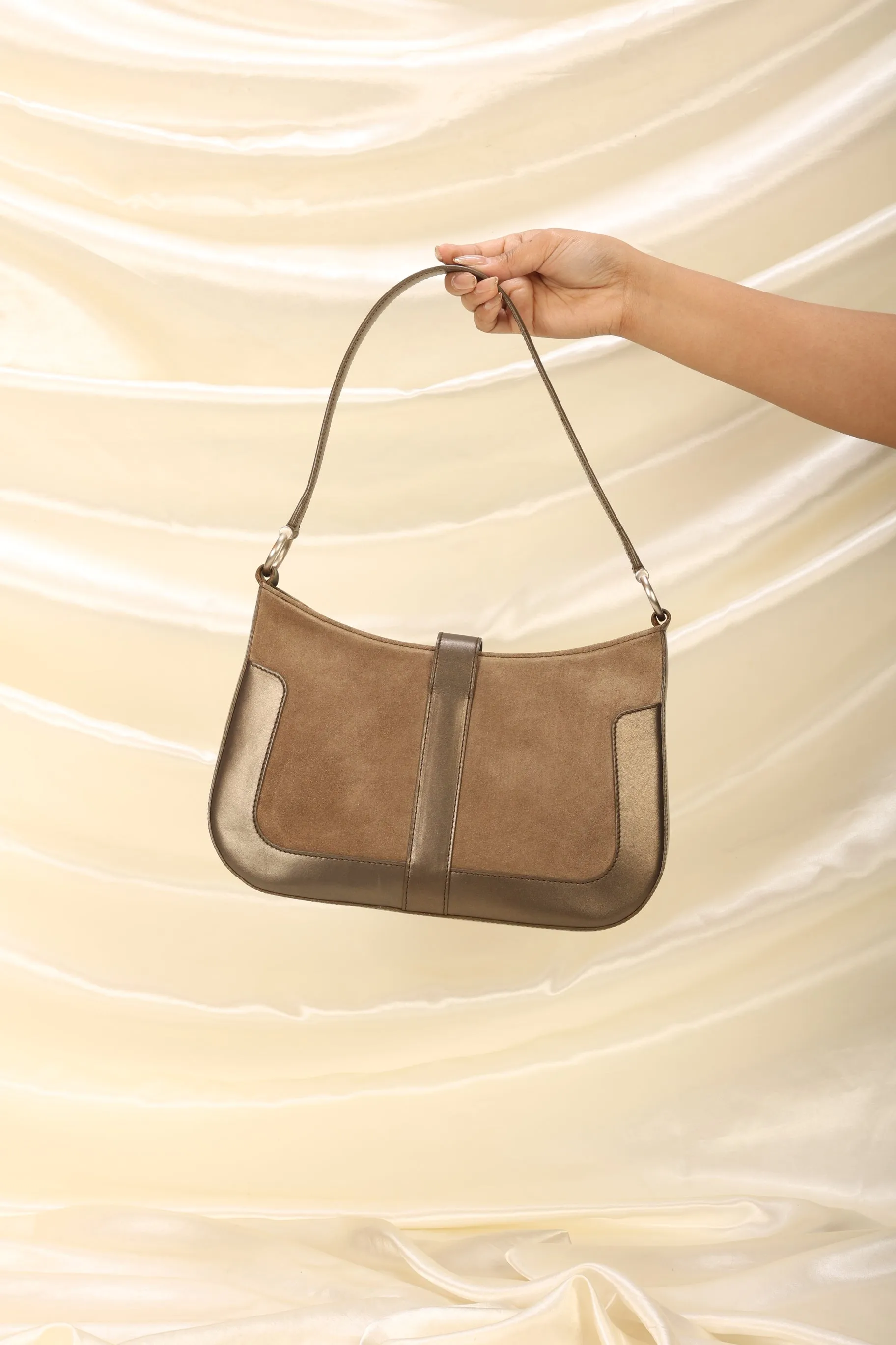 Celine Suede Triomphe Shoulder Bag