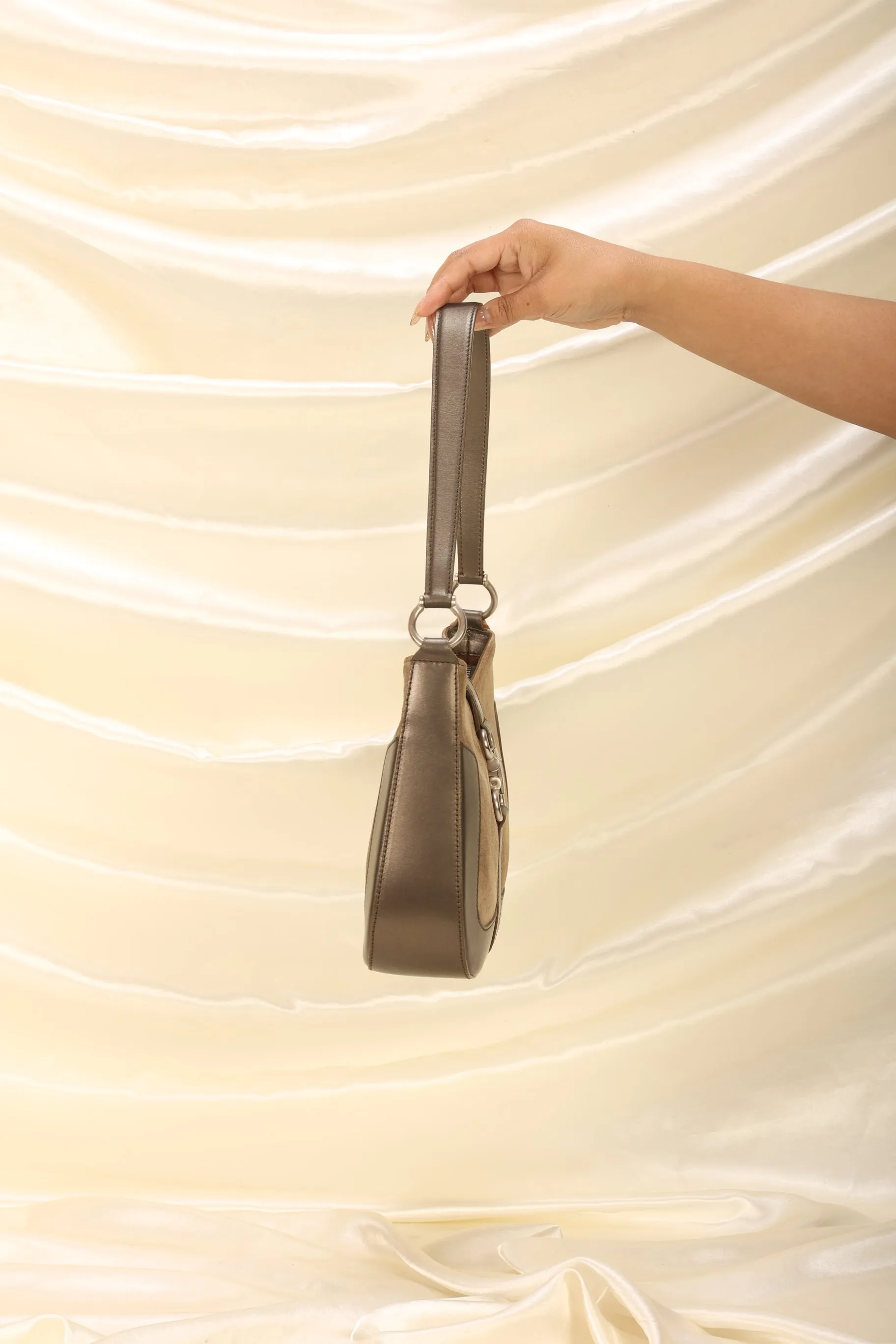 Celine Suede Triomphe Shoulder Bag