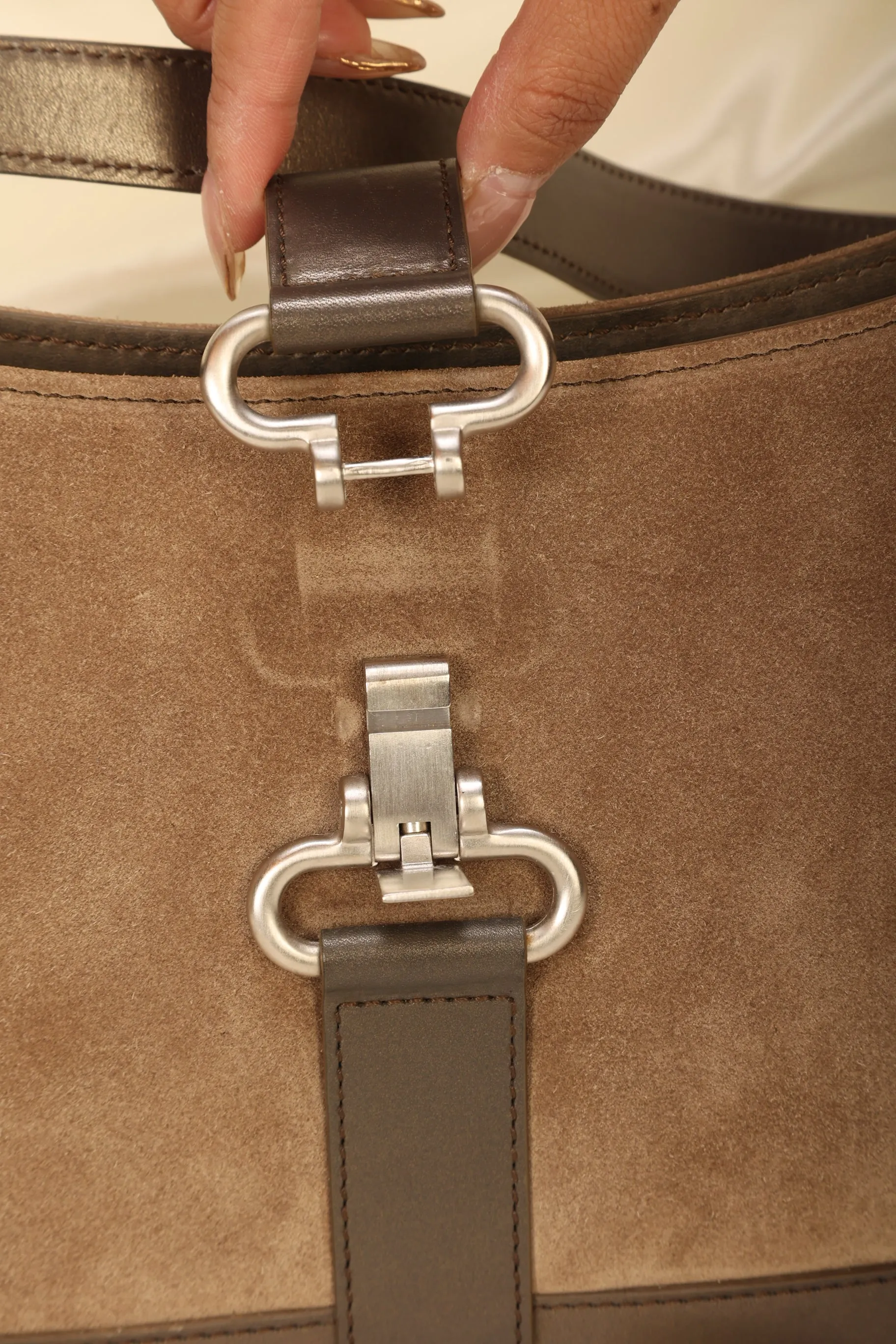 Celine Suede Triomphe Shoulder Bag