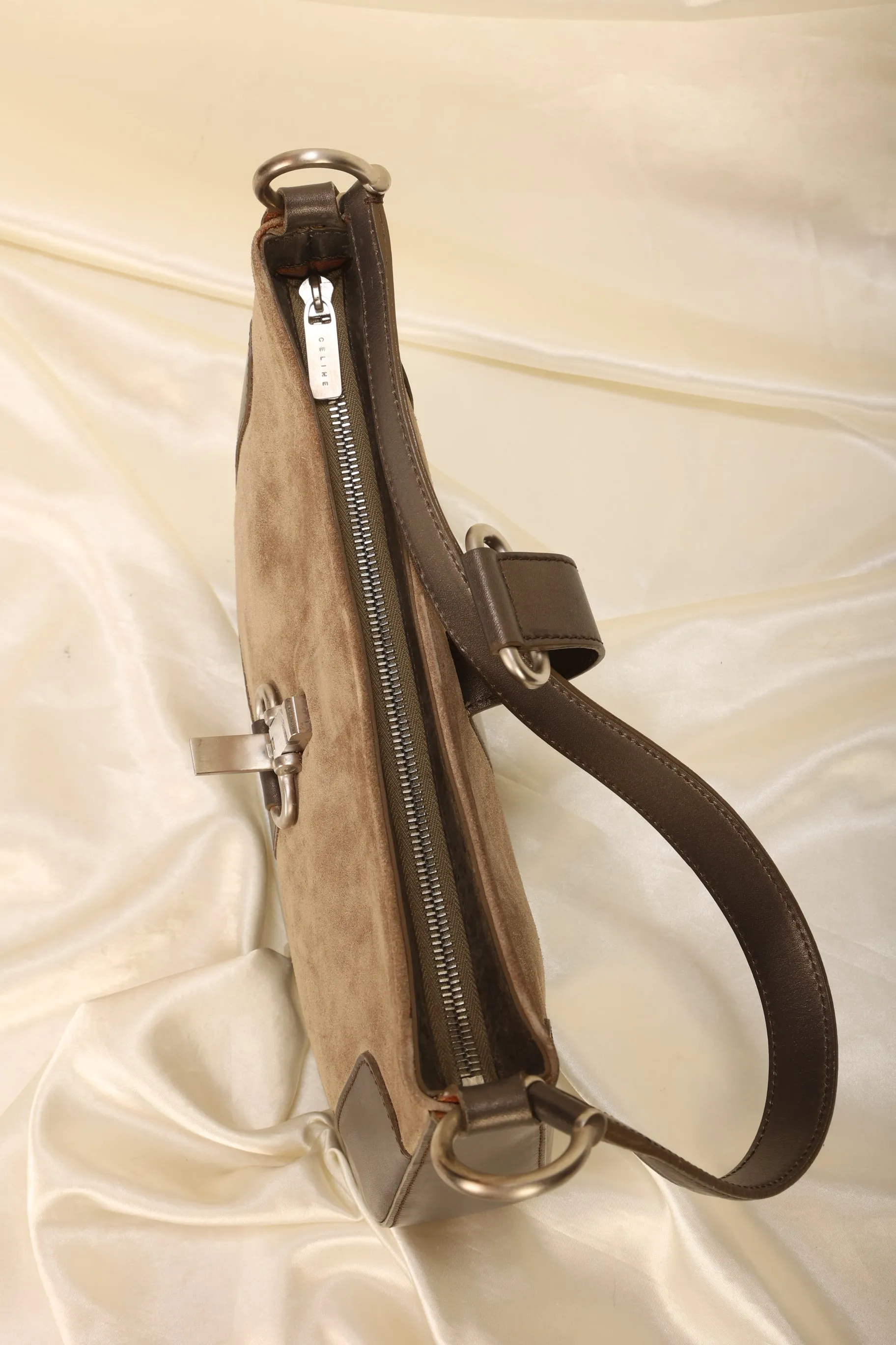 Celine Suede Triomphe Shoulder Bag