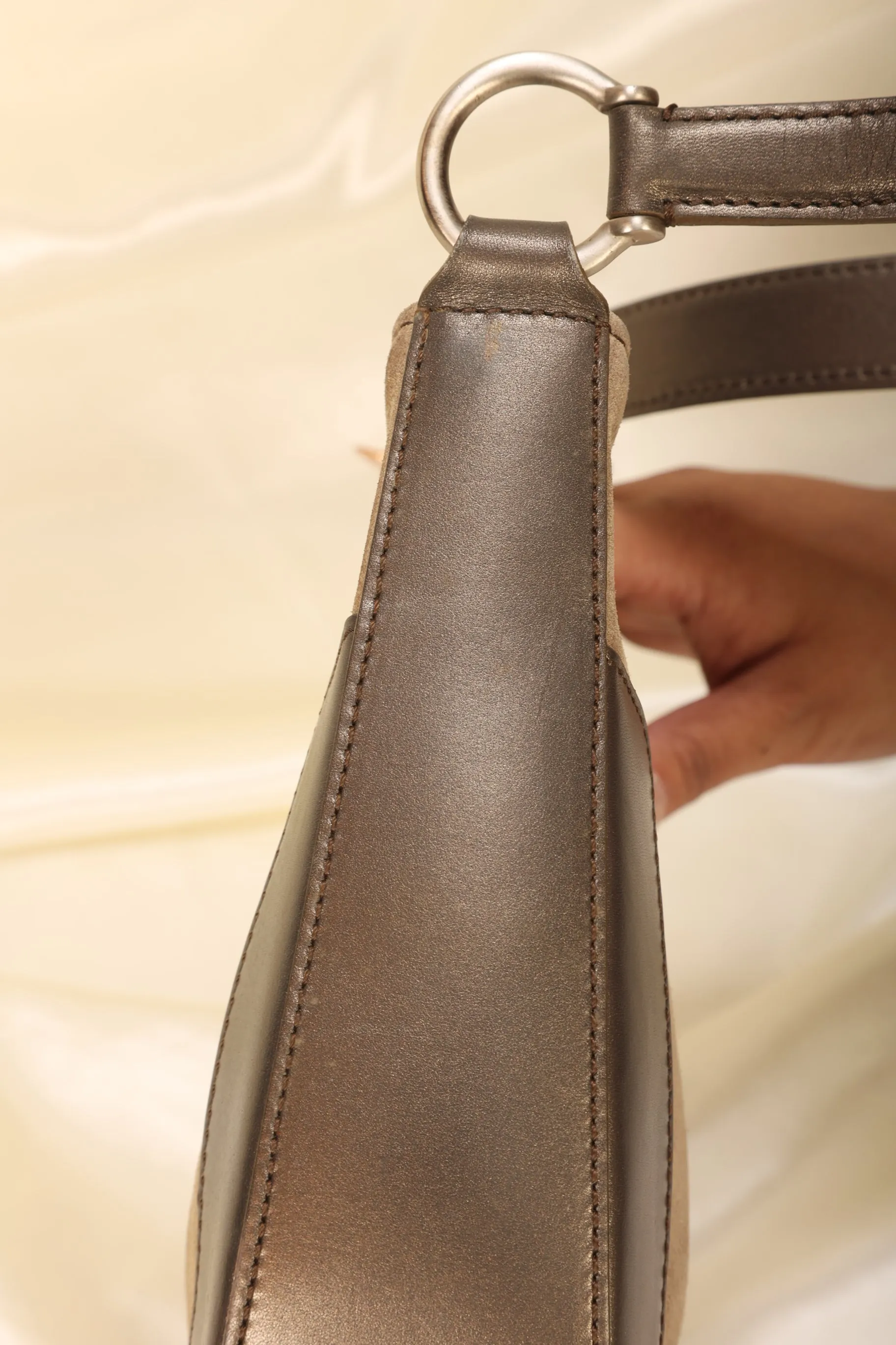 Celine Suede Triomphe Shoulder Bag