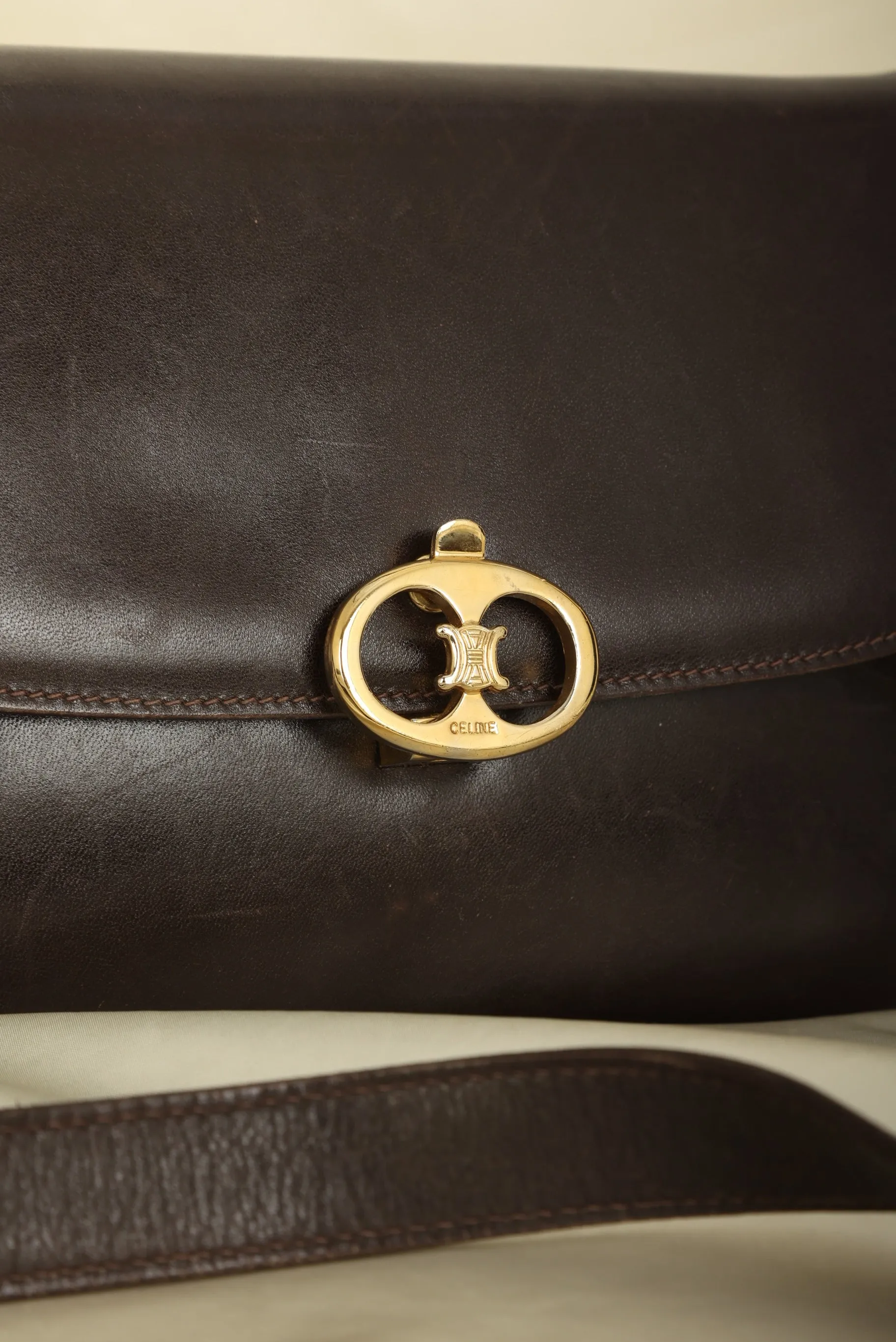 Celine Triomphe Boxcalf Shoulder Bag
