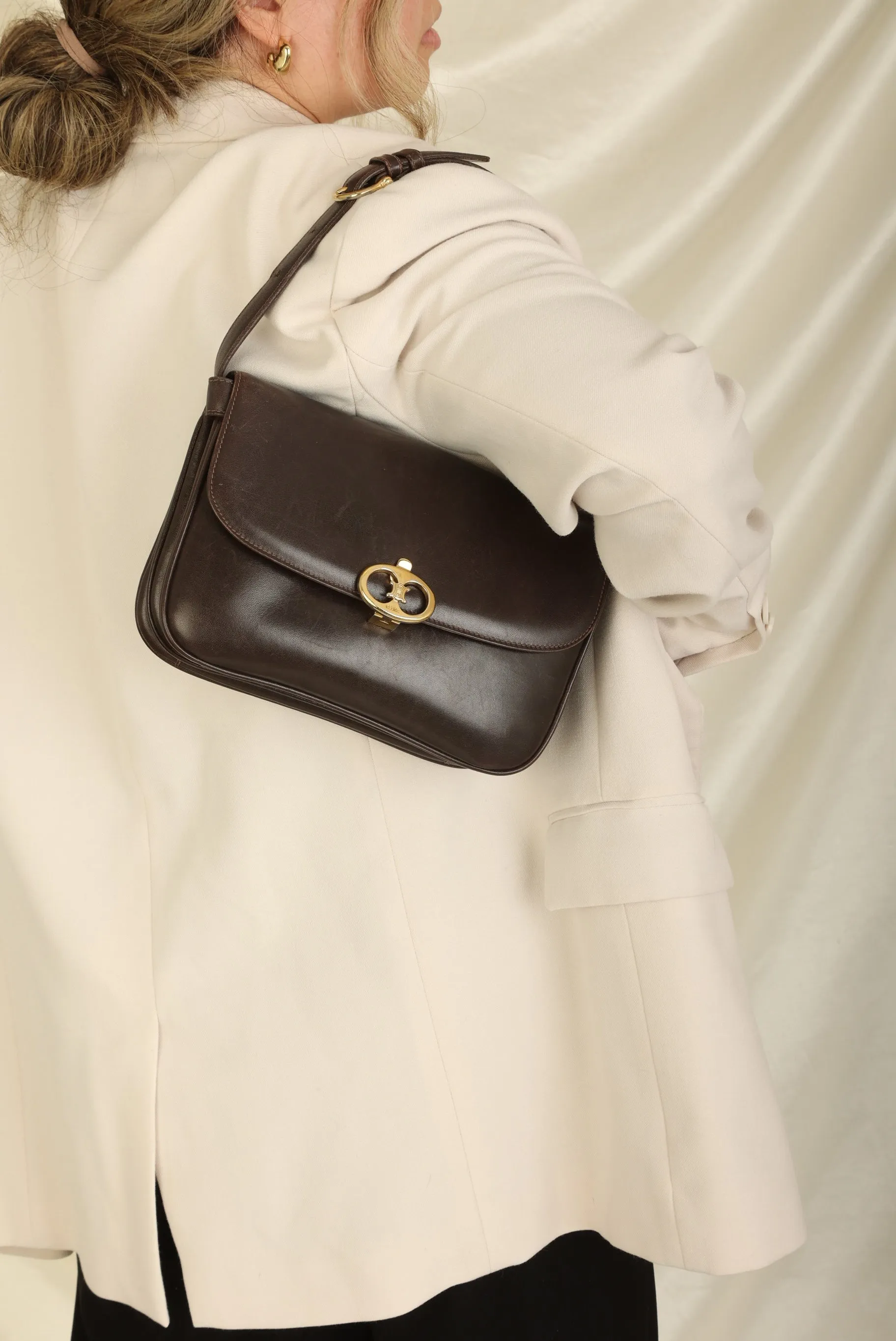 Celine Triomphe Boxcalf Shoulder Bag