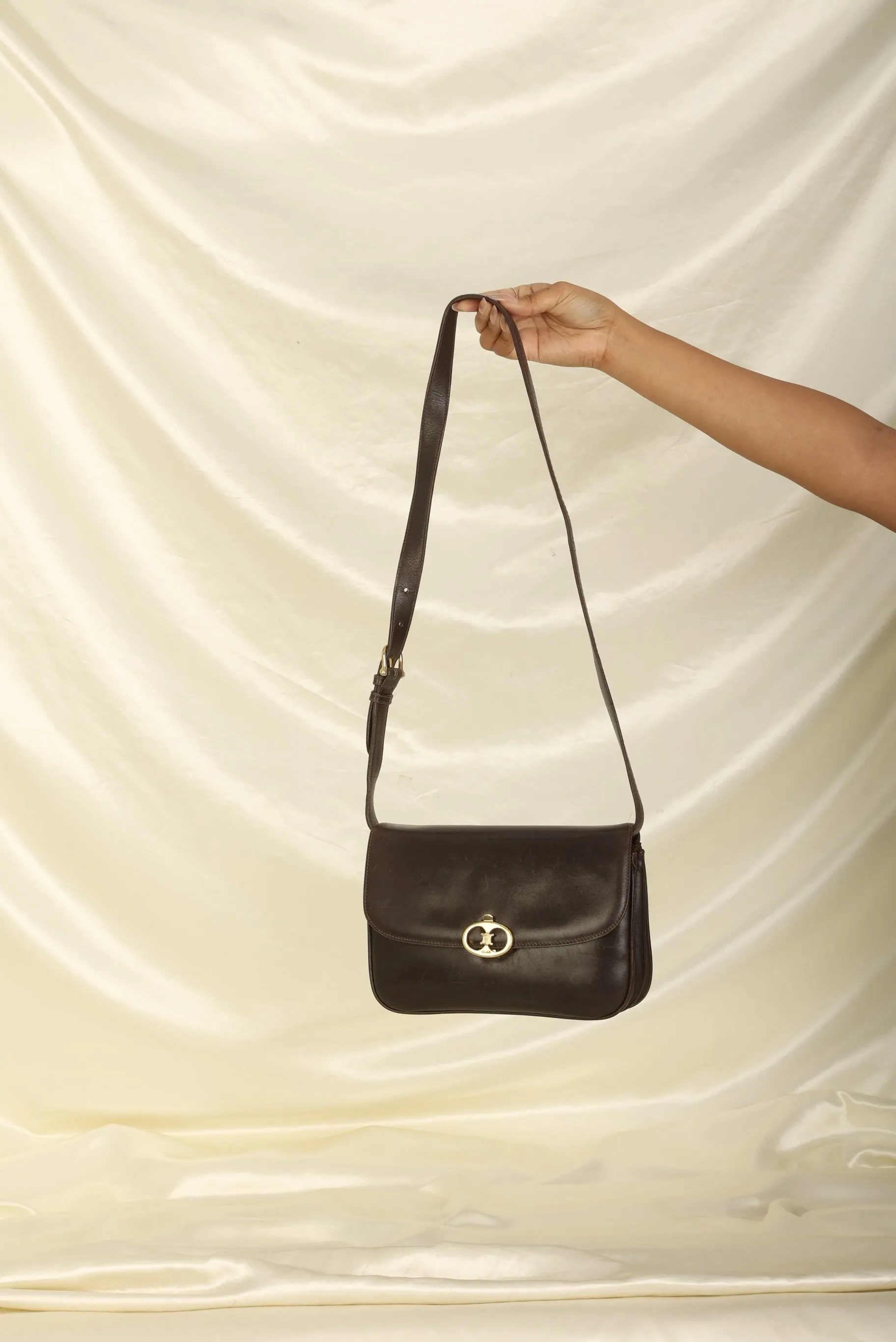 Celine Triomphe Boxcalf Shoulder Bag