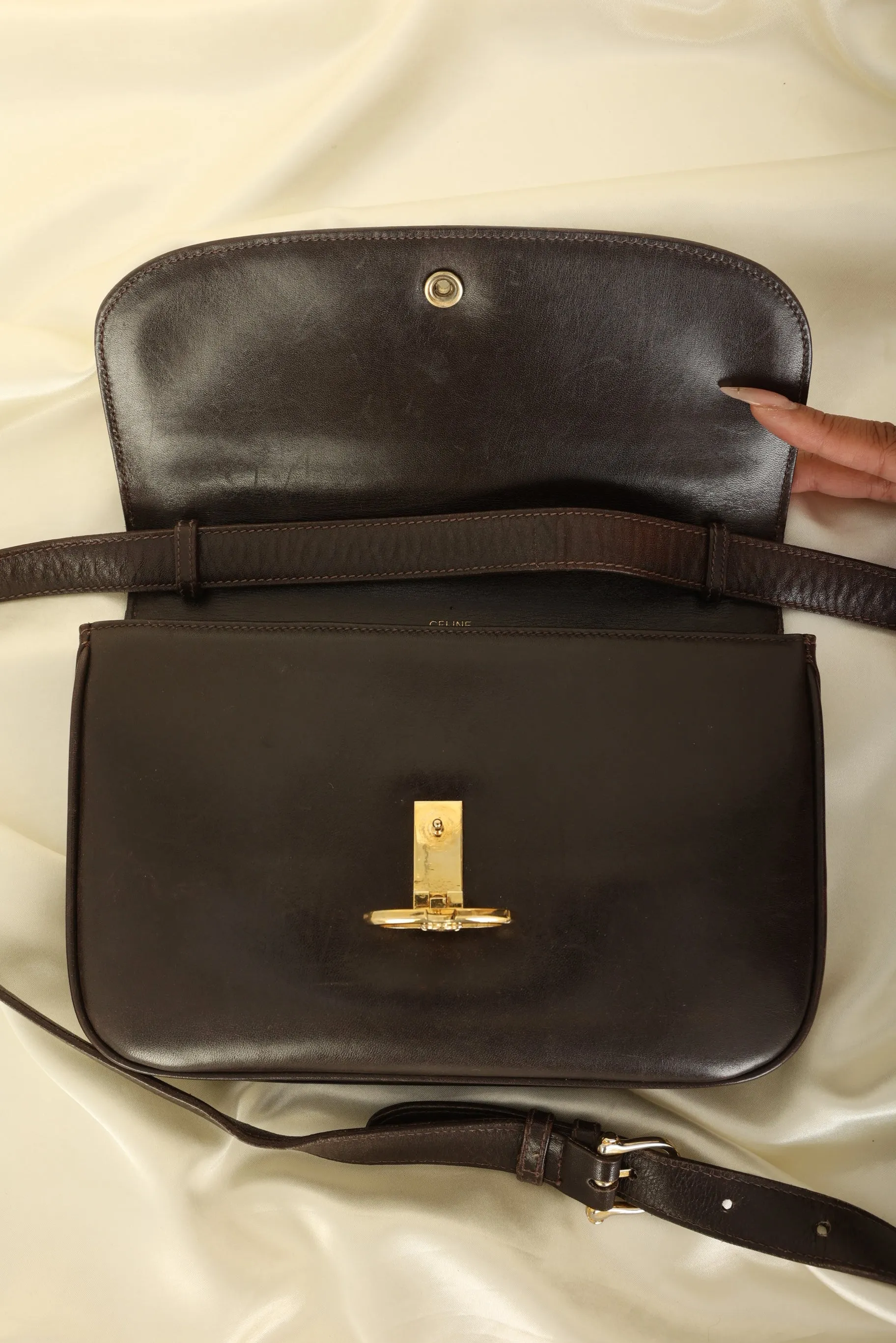 Celine Triomphe Boxcalf Shoulder Bag