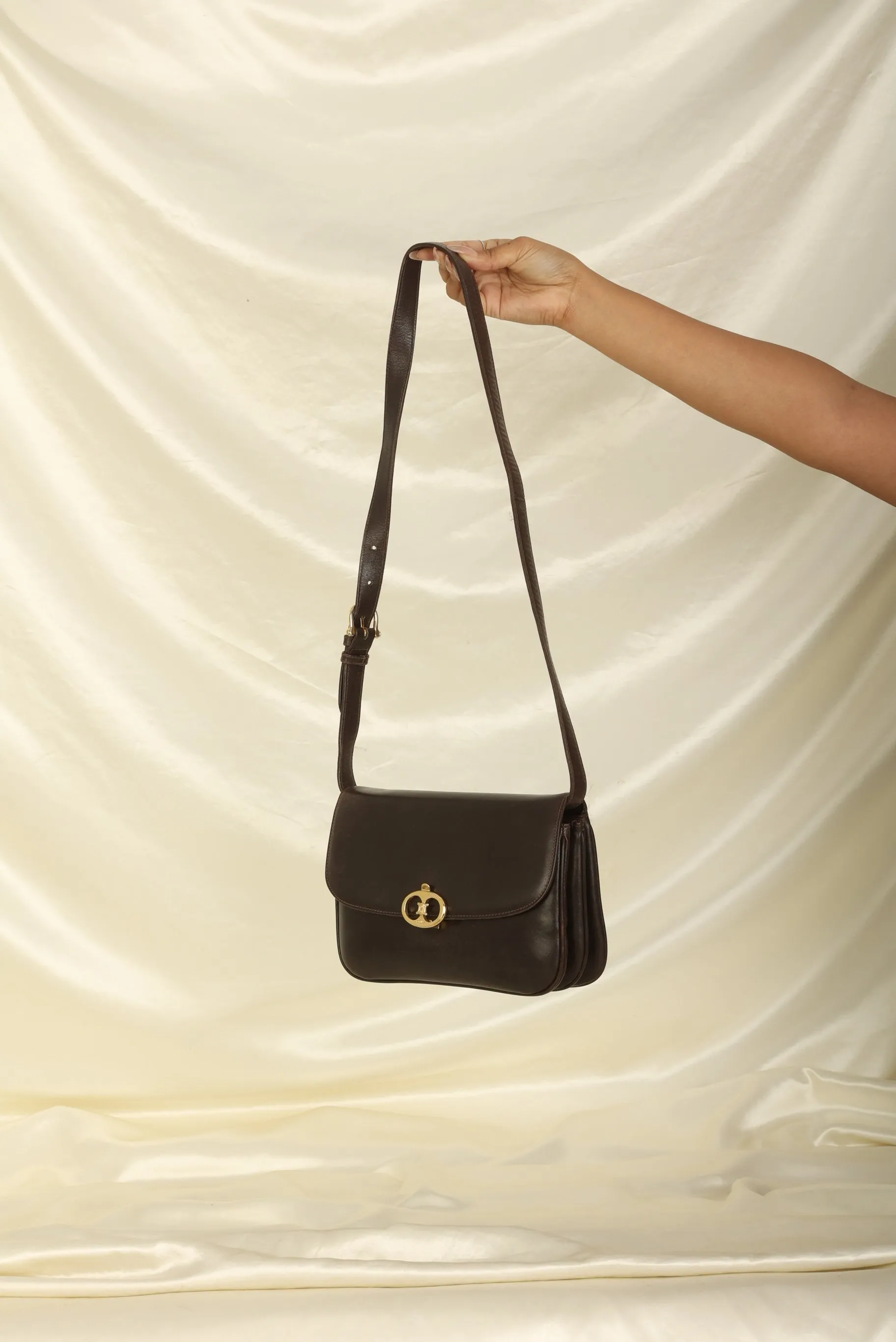Celine Triomphe Boxcalf Shoulder Bag