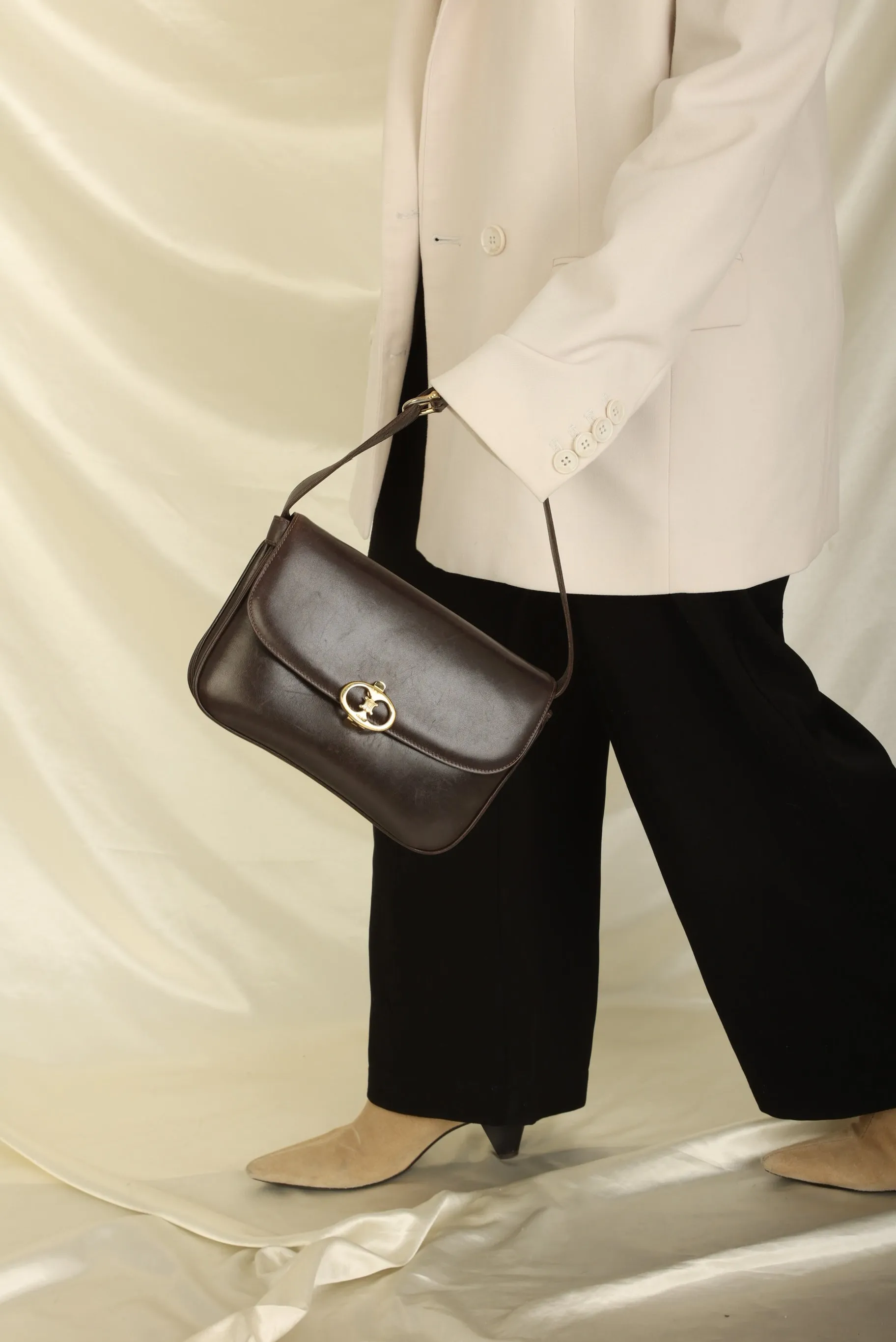 Celine Triomphe Boxcalf Shoulder Bag