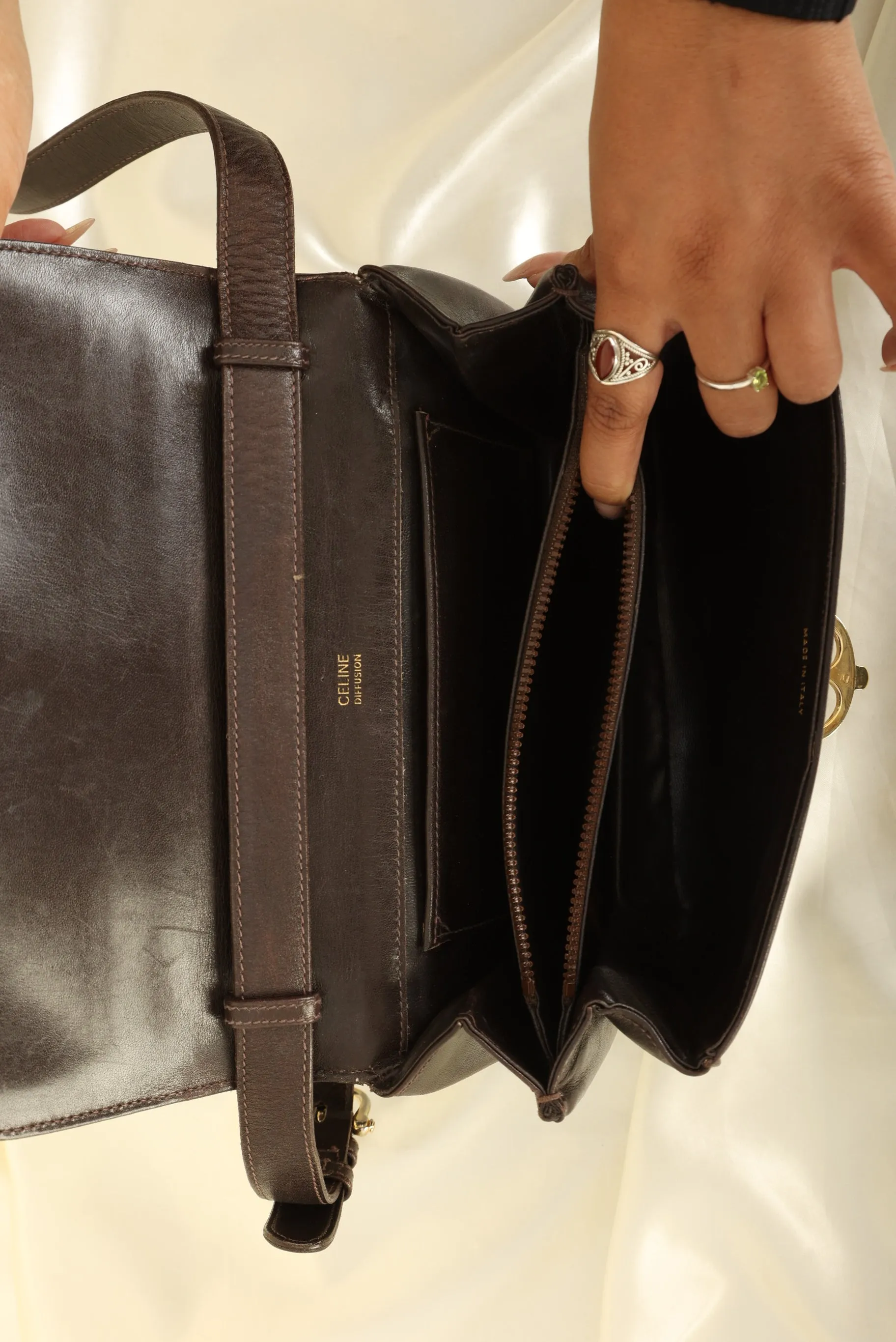 Celine Triomphe Boxcalf Shoulder Bag