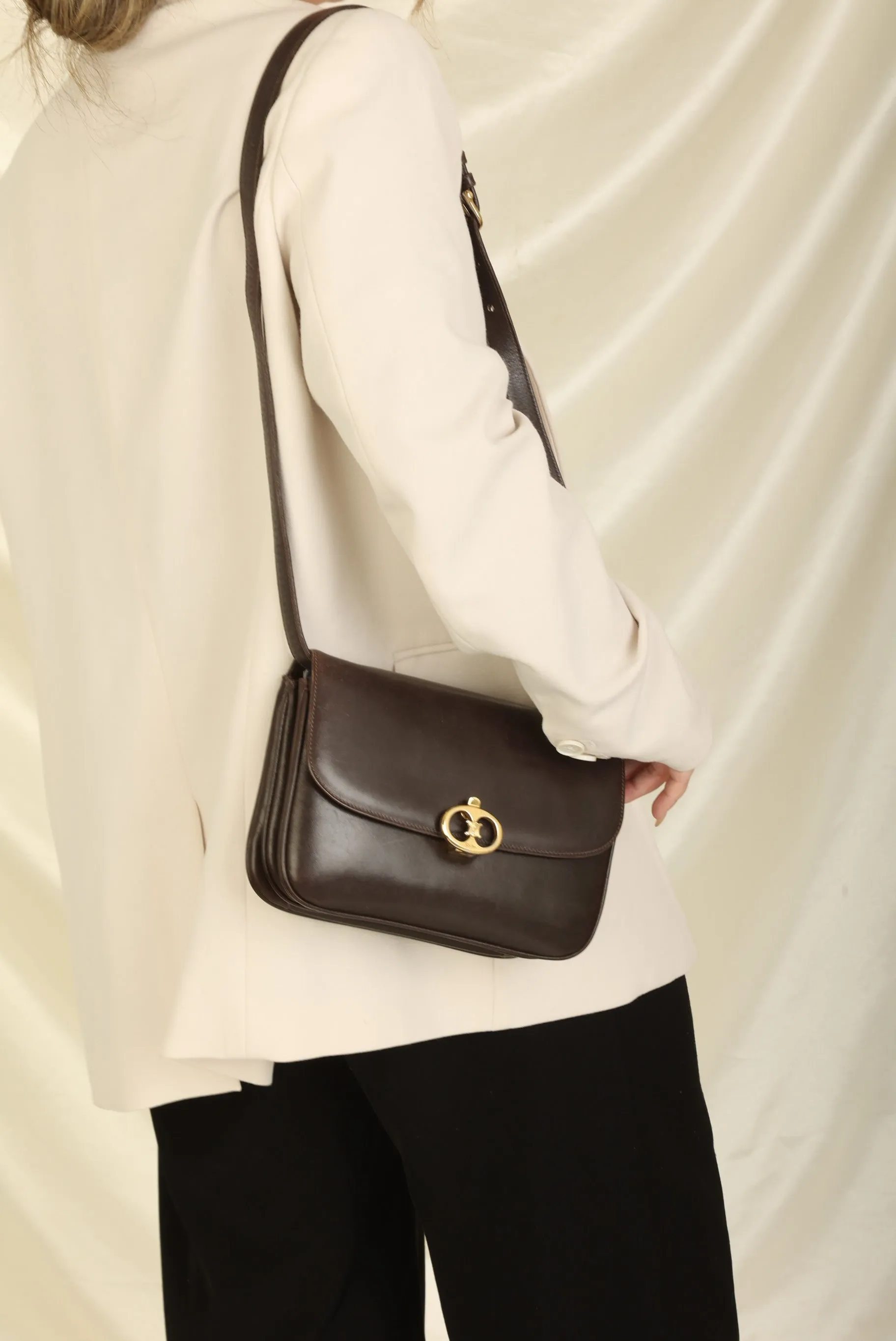 Celine Triomphe Boxcalf Shoulder Bag