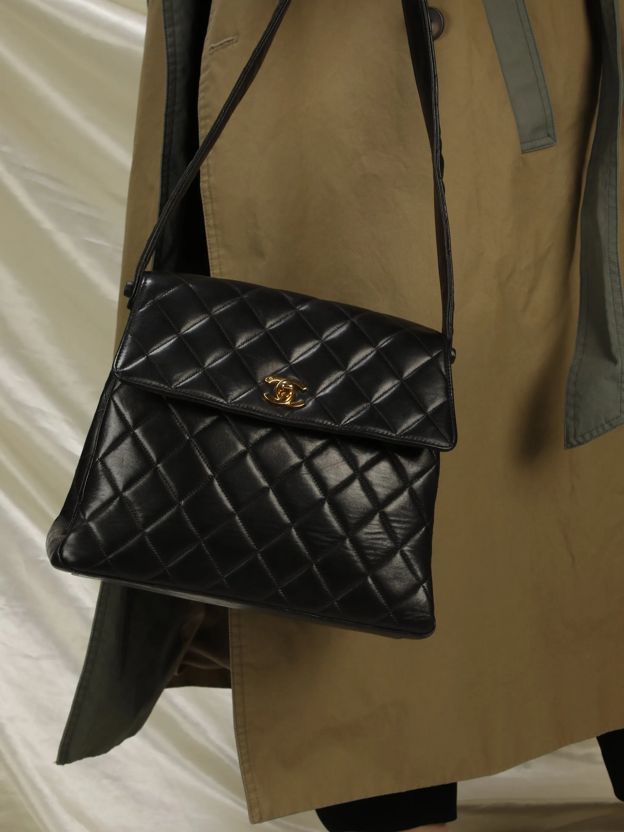 CL Lambskin Turnlock Shoulder Bag