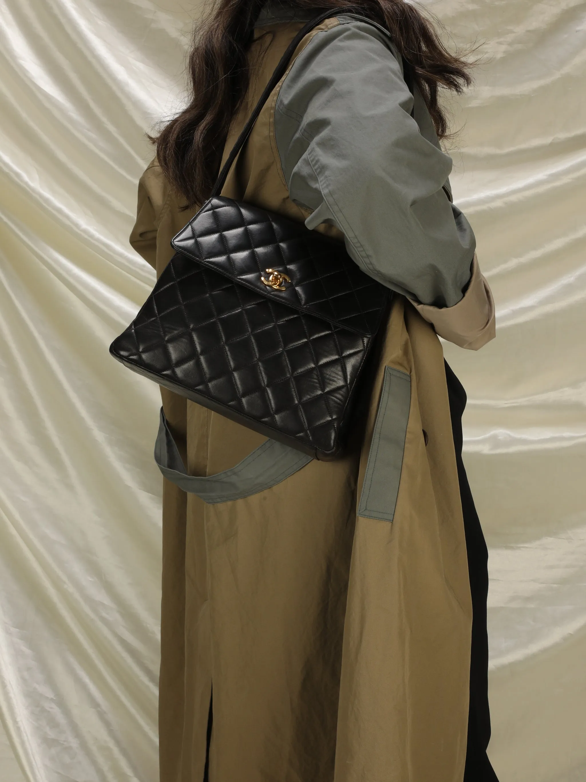 CL Lambskin Turnlock Shoulder Bag
