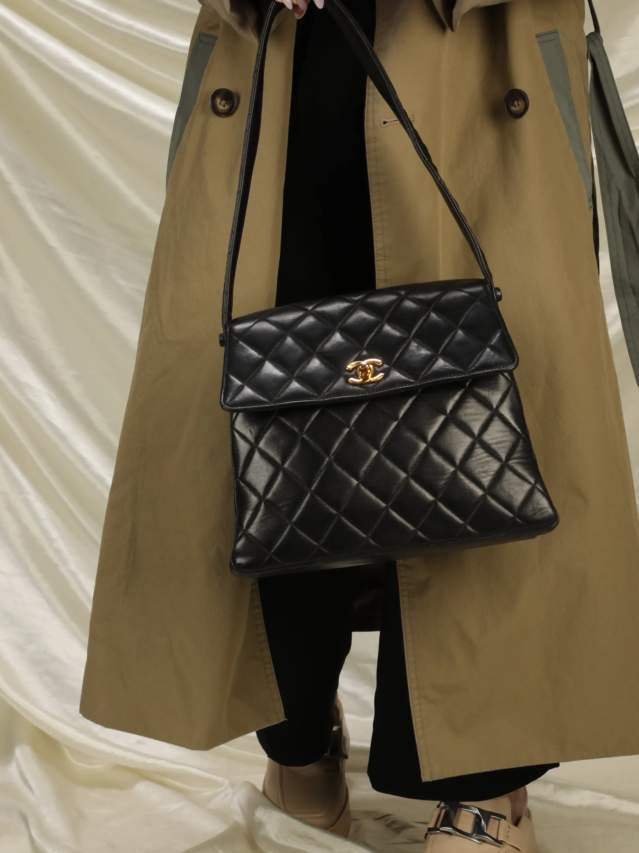 CL Lambskin Turnlock Shoulder Bag