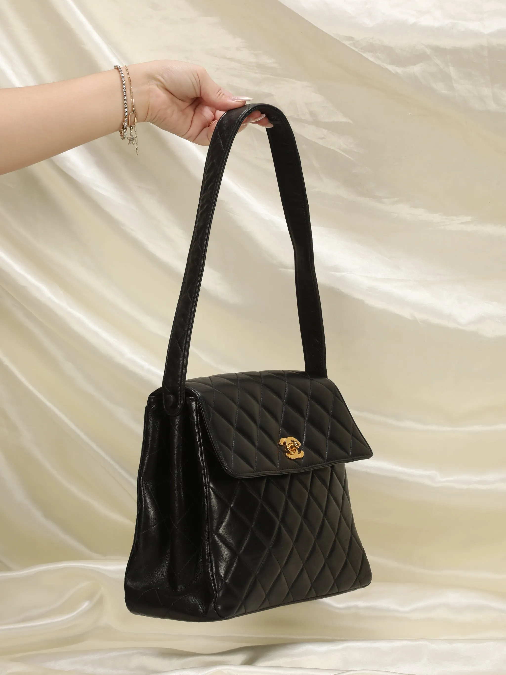 CL Lambskin Turnlock Shoulder Bag