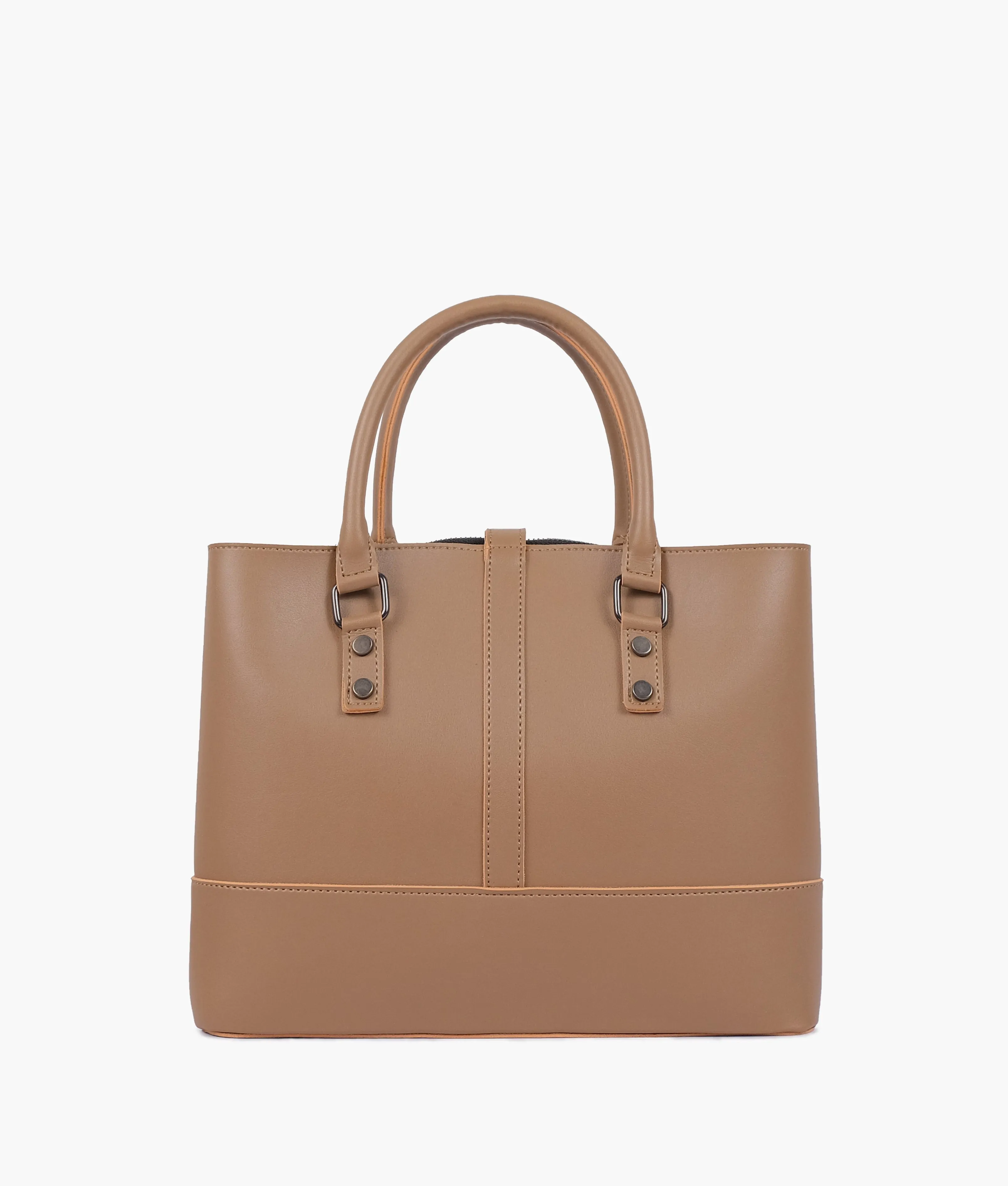 Coffee multi-compartment shoulder bag