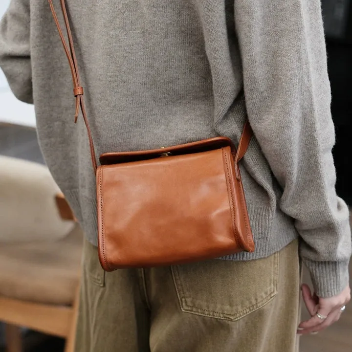 Cute Ladies Leather Over The Shoulder Bag Women's Leather Crossbody Handbags