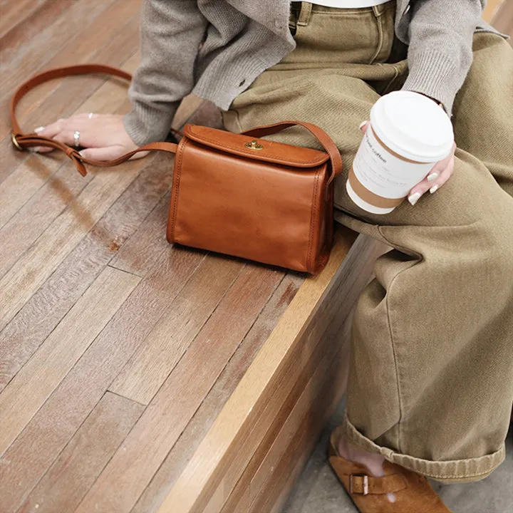 Cute Ladies Leather Over The Shoulder Bag Women's Leather Crossbody Handbags