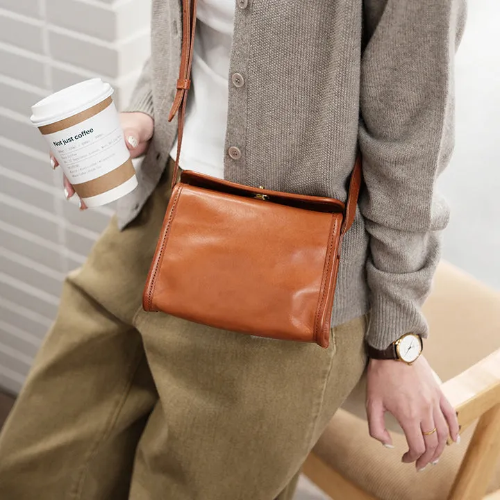 Cute Ladies Leather Over The Shoulder Bag Women's Leather Crossbody Handbags