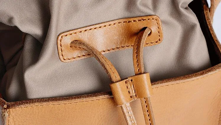 Cute Womens Leather Crossbody Drawstring Bucket Bag Cross Shoulder Bag For Women