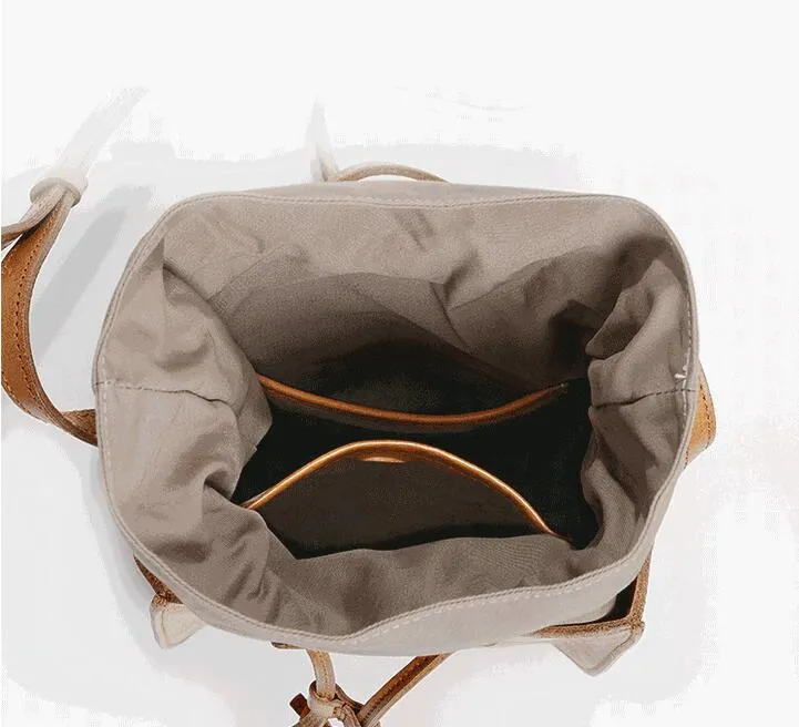 Cute Womens Leather Crossbody Drawstring Bucket Bag Cross Shoulder Bag For Women