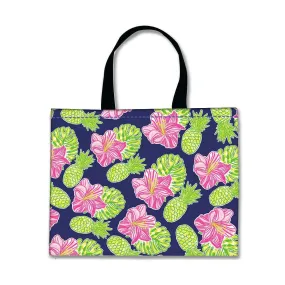 Designer Tote Bag With Zip Beach Gym Travel Bags -  Green Pineapple