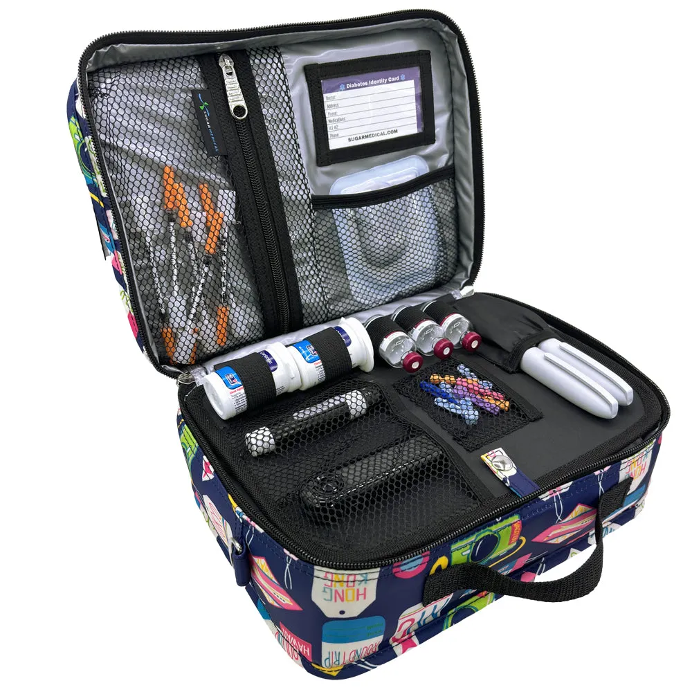 Diabetes Insulated Travel Bag with Luggage Strap- Vaca All Day