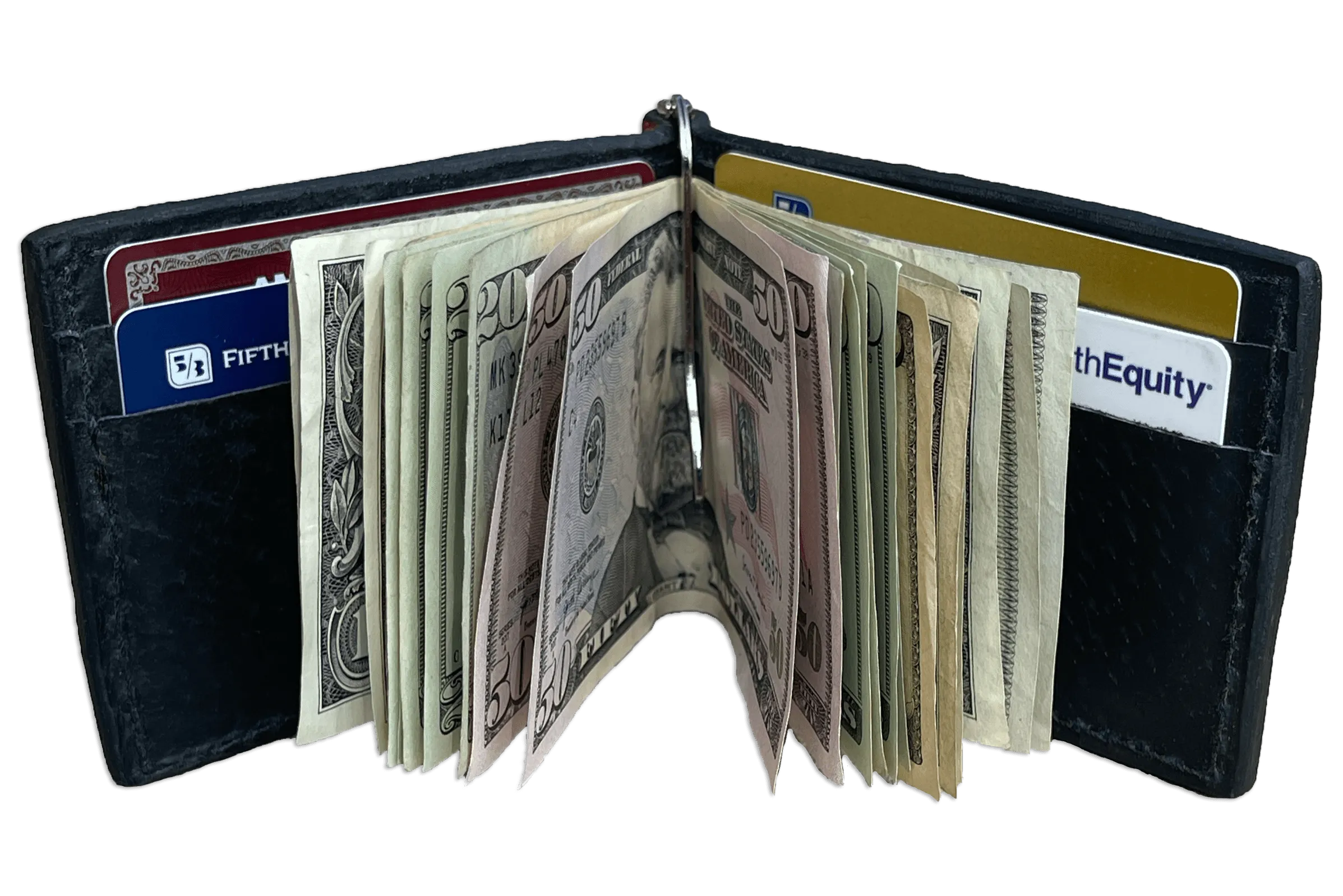 Dragon Fire Elephant Bifold Slim Profile Wallet With Money Clip