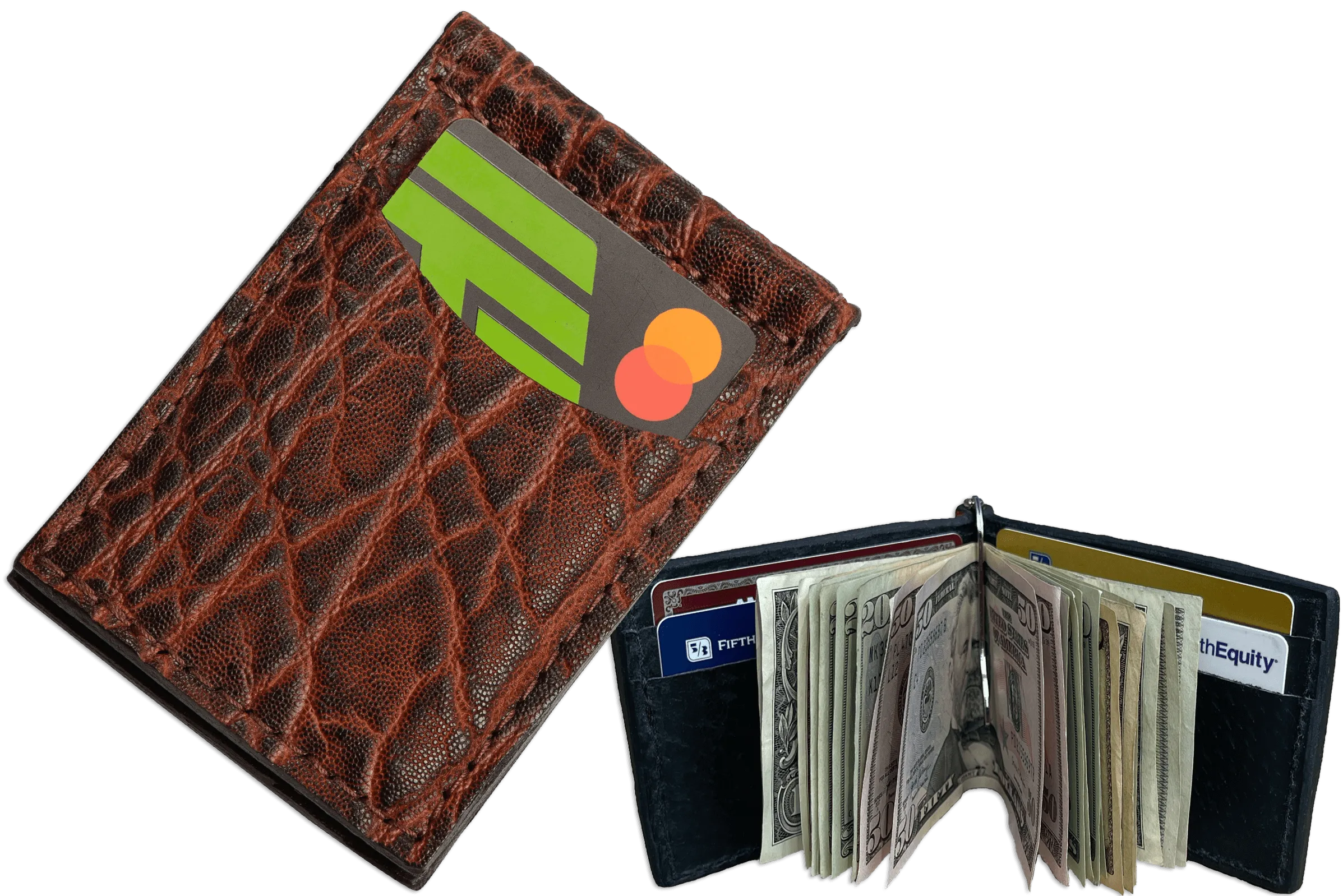 Dragon Fire Elephant Bifold Slim Profile Wallet With Money Clip