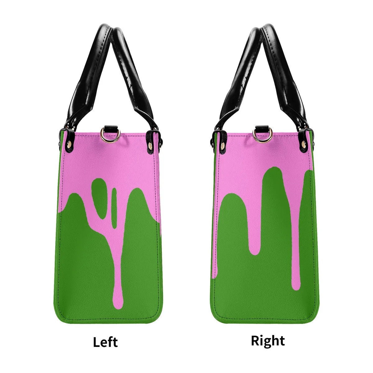 DRIP Pink CR Logo & Green Multiple Sizes Upgraded Luxury Women PU Leather Handbag