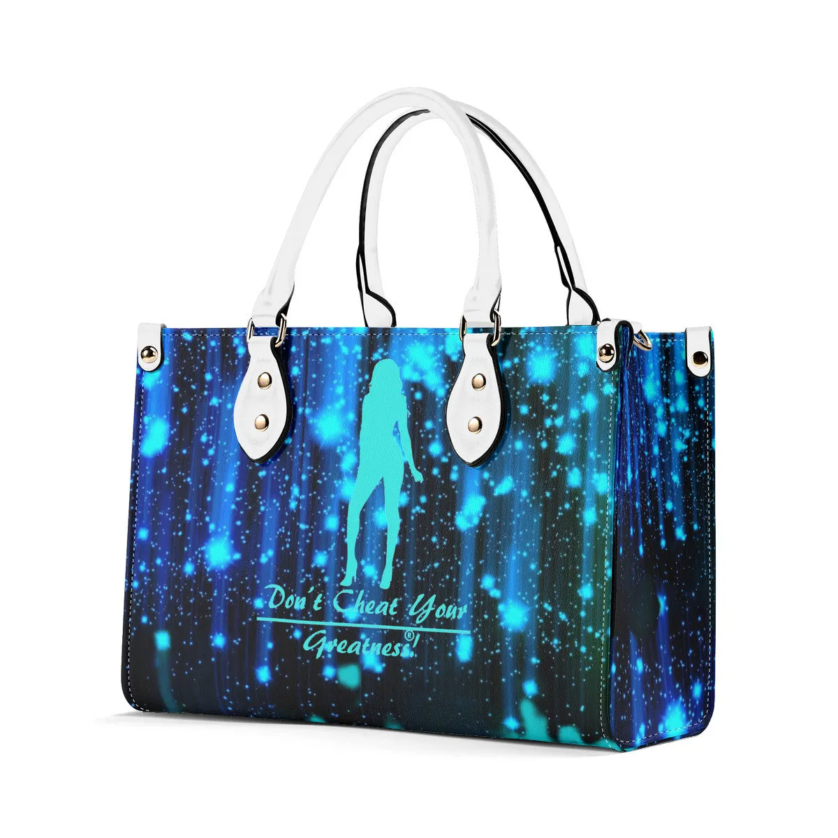 DRIP SF Turquoise  Logo & Multiple Sizes Upgraded Luxury Women PU Leather Handbag