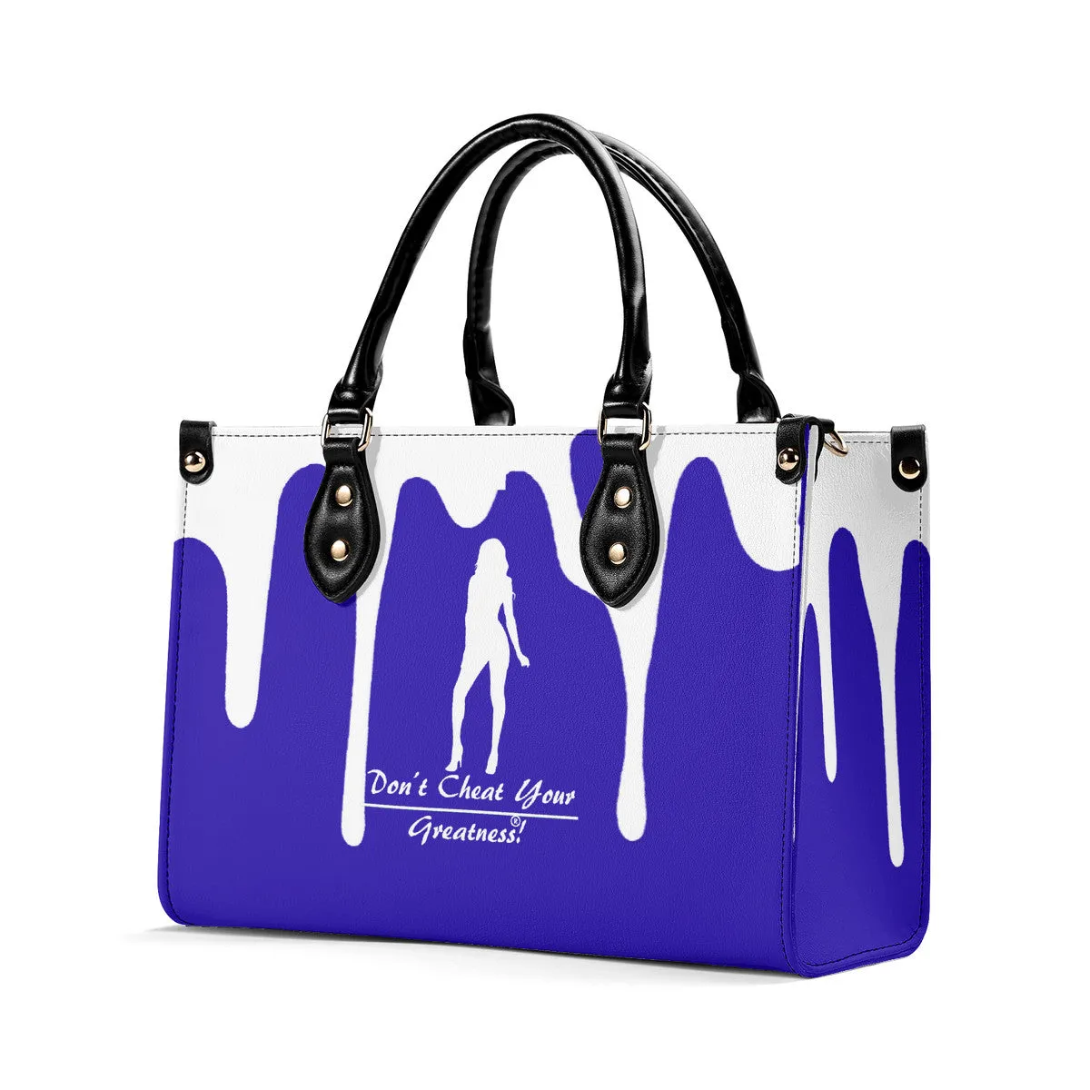 DRIP SF White Logo & Purple Multiple Sizes Upgraded Luxury Women PU Leather Handbag