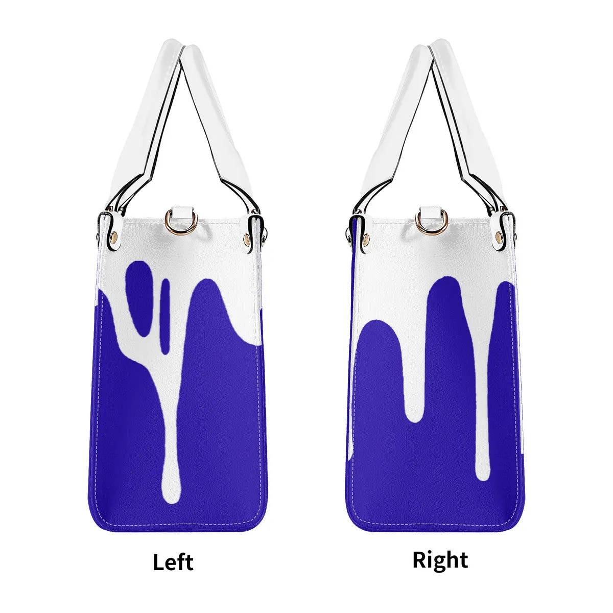 DRIP SF White Logo & Purple Multiple Sizes Upgraded Luxury Women PU Leather Handbag