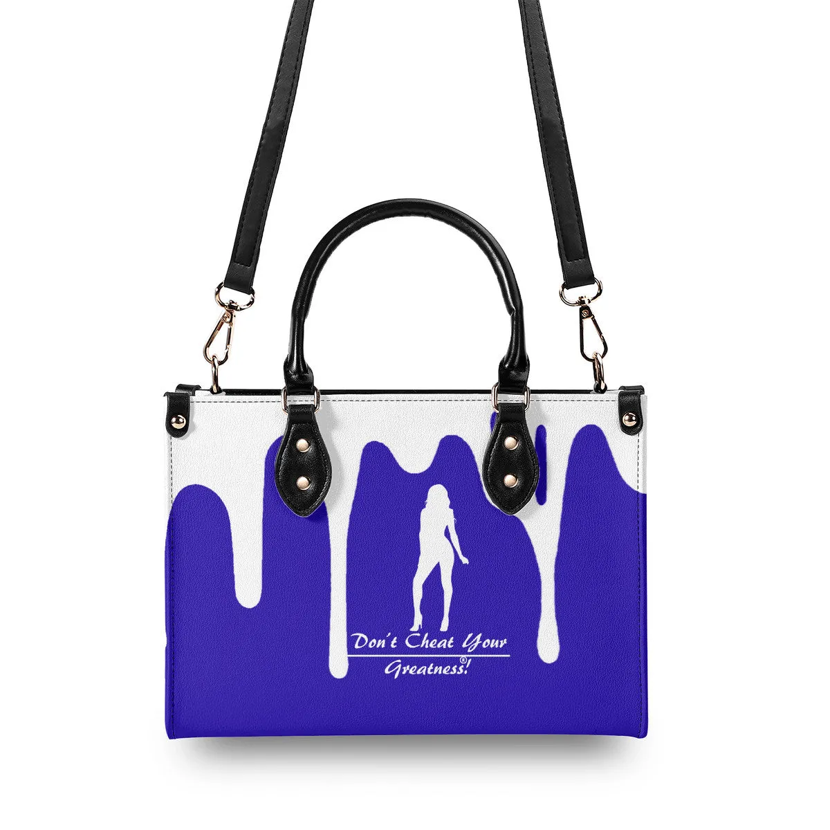 DRIP SF White Logo & Purple Multiple Sizes Upgraded Luxury Women PU Leather Handbag