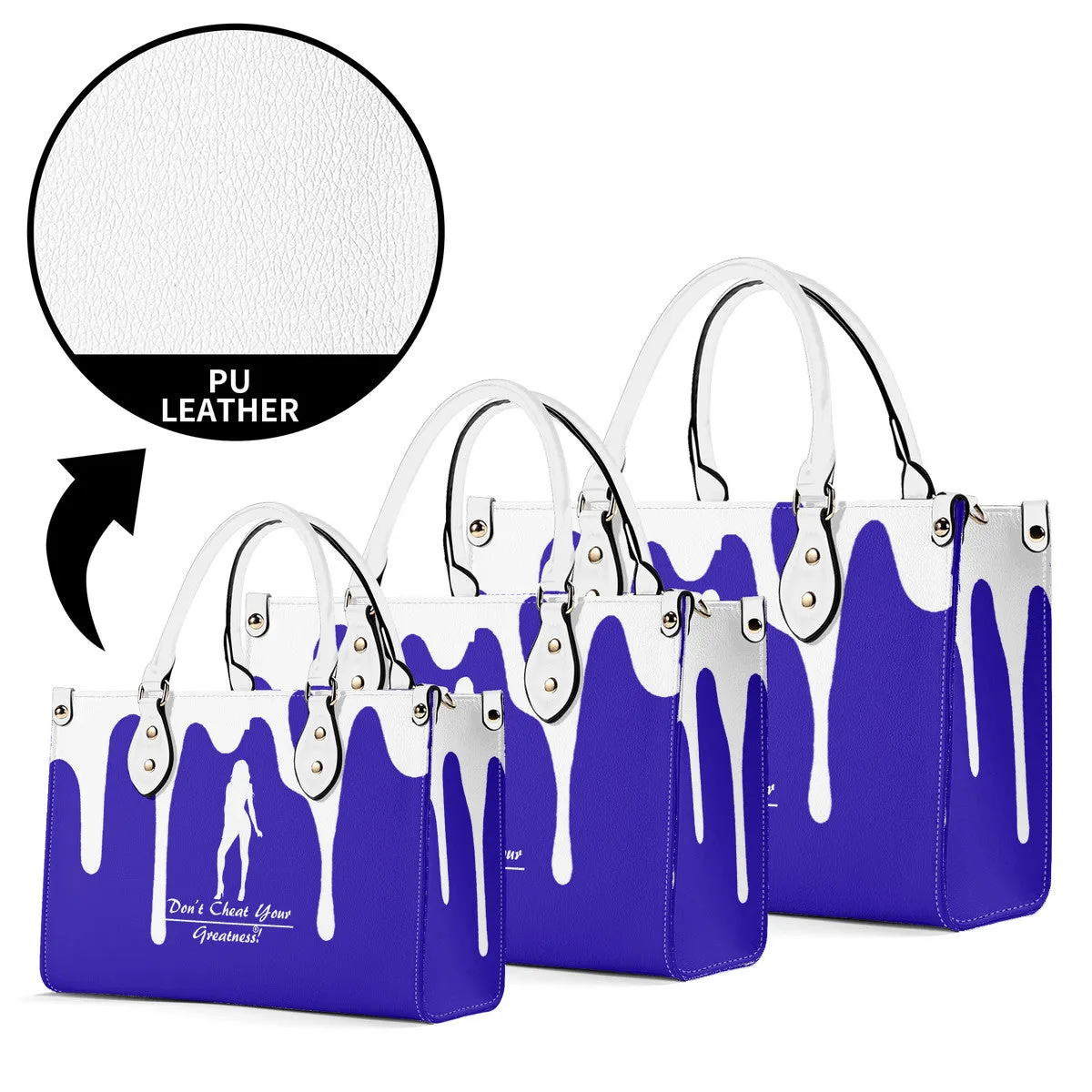 DRIP SF White Logo & Purple Multiple Sizes Upgraded Luxury Women PU Leather Handbag