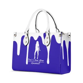 DRIP SF White Logo & Purple Multiple Sizes Upgraded Luxury Women PU Leather Handbag
