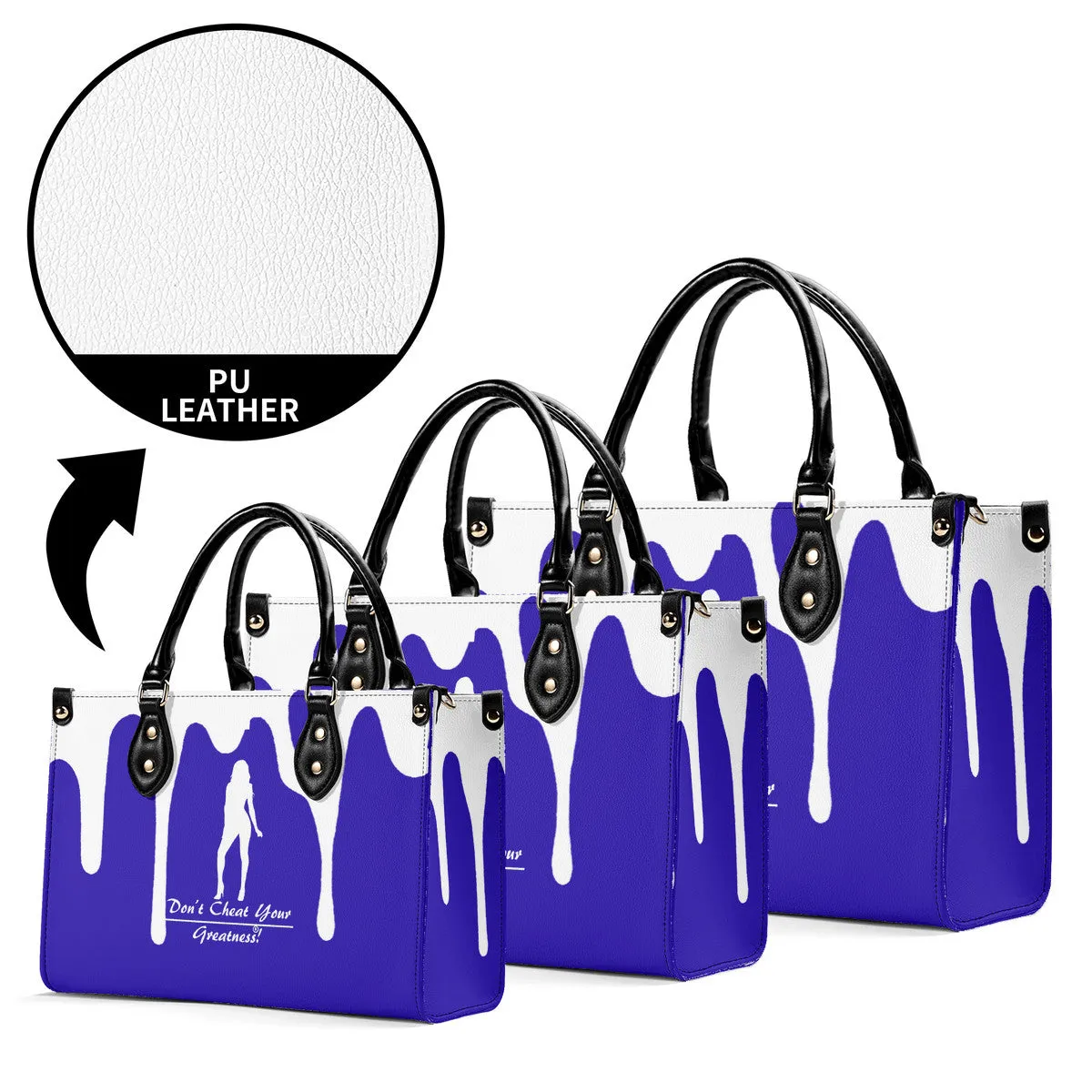 DRIP SF White Logo & Purple Multiple Sizes Upgraded Luxury Women PU Leather Handbag