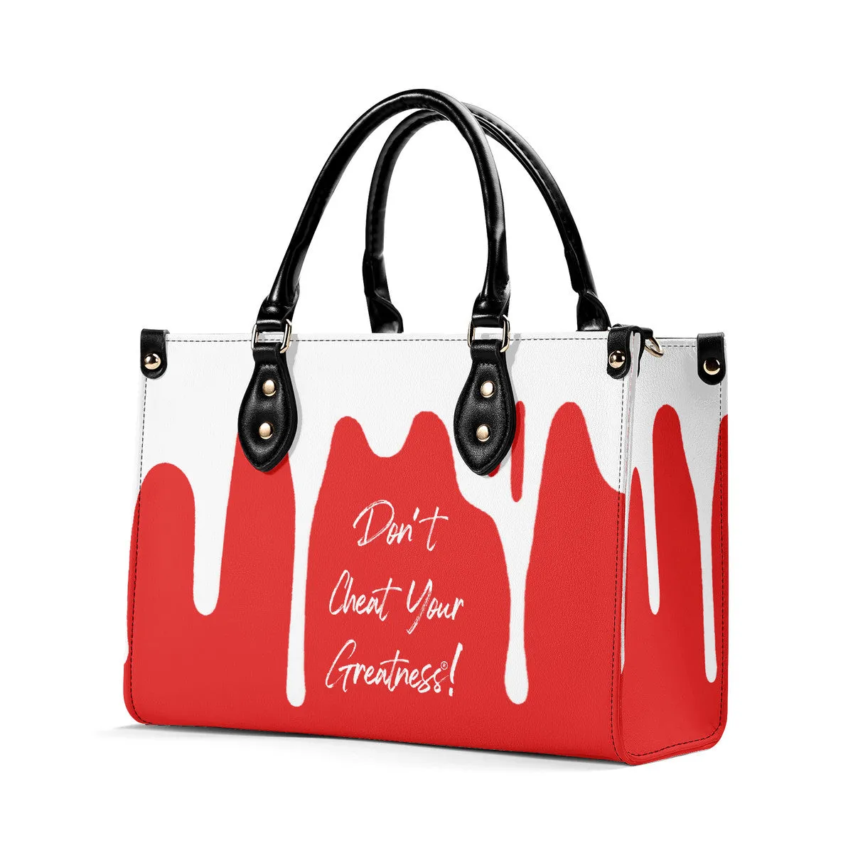 DRIP White CR Logo & Red Multiple Sizes Upgraded Luxury Women PU Leather Handbag
