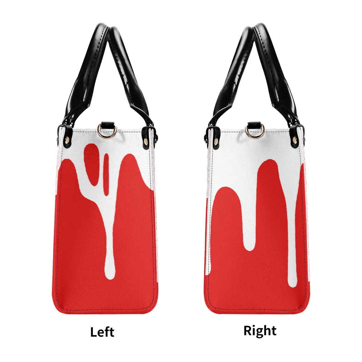DRIP White CR Logo & Red Multiple Sizes Upgraded Luxury Women PU Leather Handbag