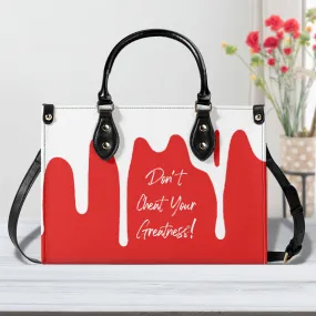 DRIP White CR Logo & Red Multiple Sizes Upgraded Luxury Women PU Leather Handbag