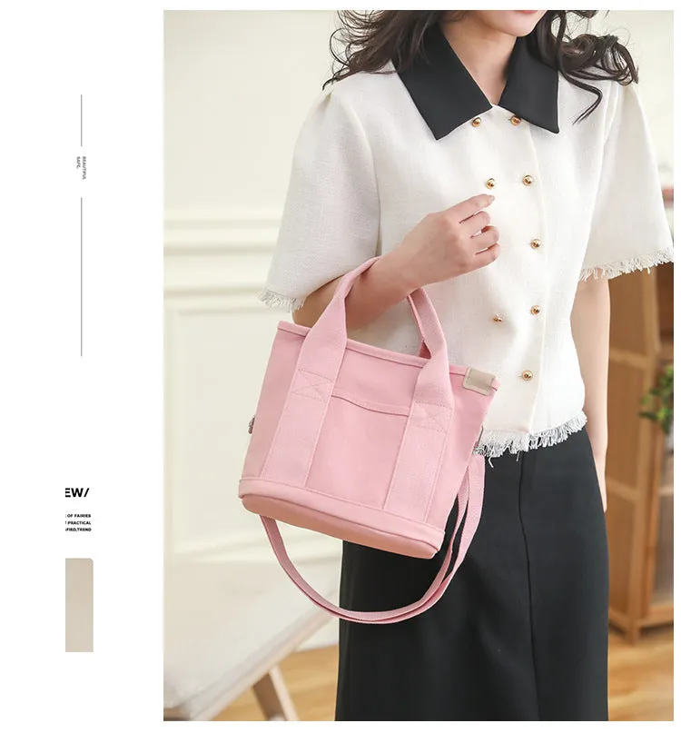 DUNNMALL Good-looking New Japanese Canvas Bag Fashion Simple Large Capacity Tote Daily Commuter Multi-Purpose Lunch Bag for Women