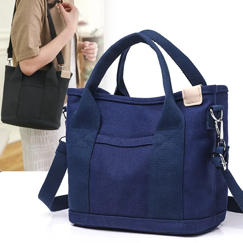 DUNNMALL Good-looking New Japanese Canvas Bag Fashion Simple Large Capacity Tote Daily Commuter Multi-Purpose Lunch Bag for Women